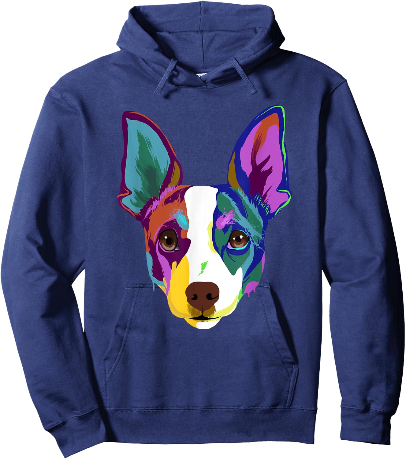 Colorful Splash Art Dog Rat Terrier Hoodie - Hoodie | Navy