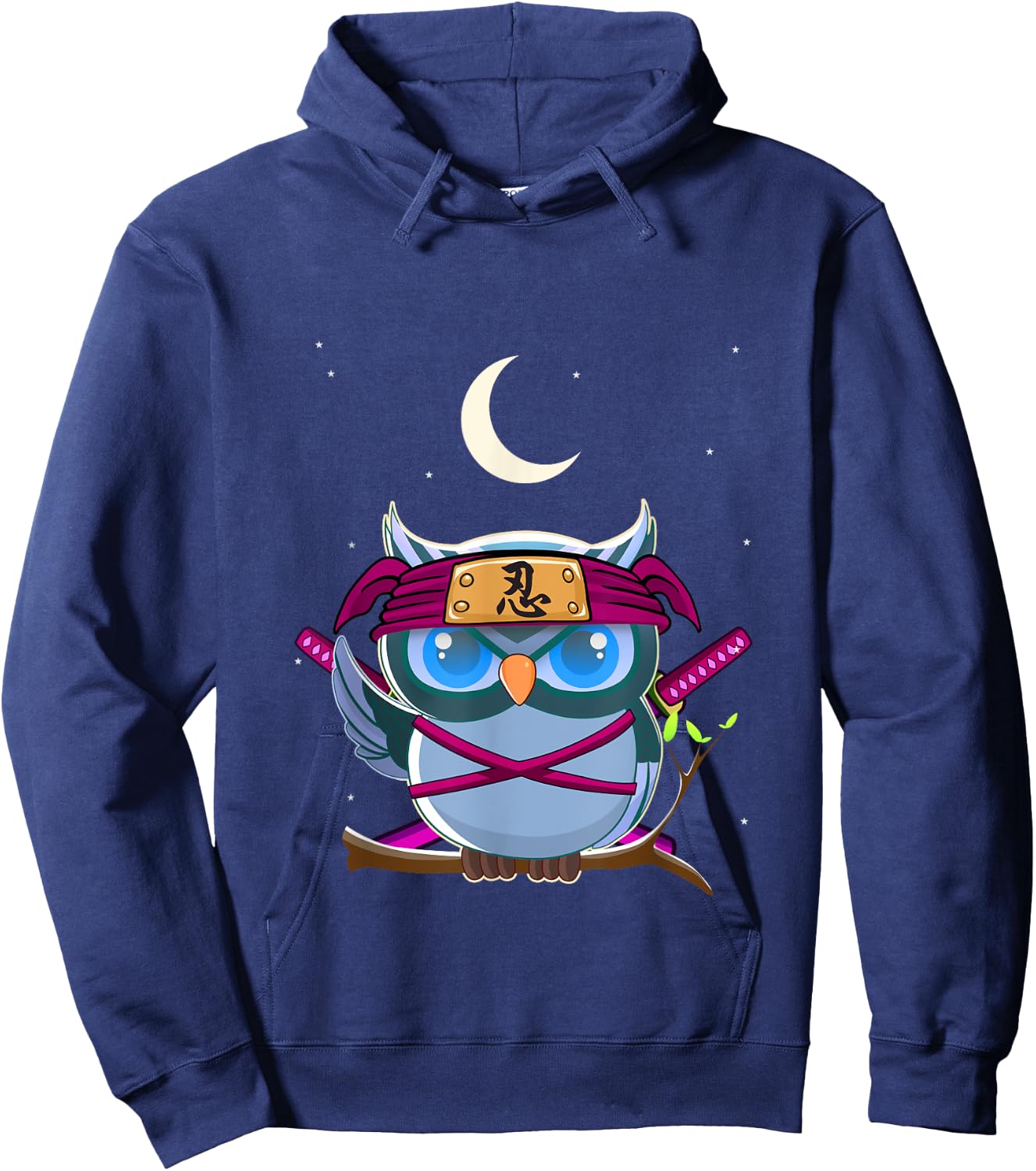 Ninja Owl Cute Japanese Anime Easy Halloween Costume Hoodie - Hoodie | Navy