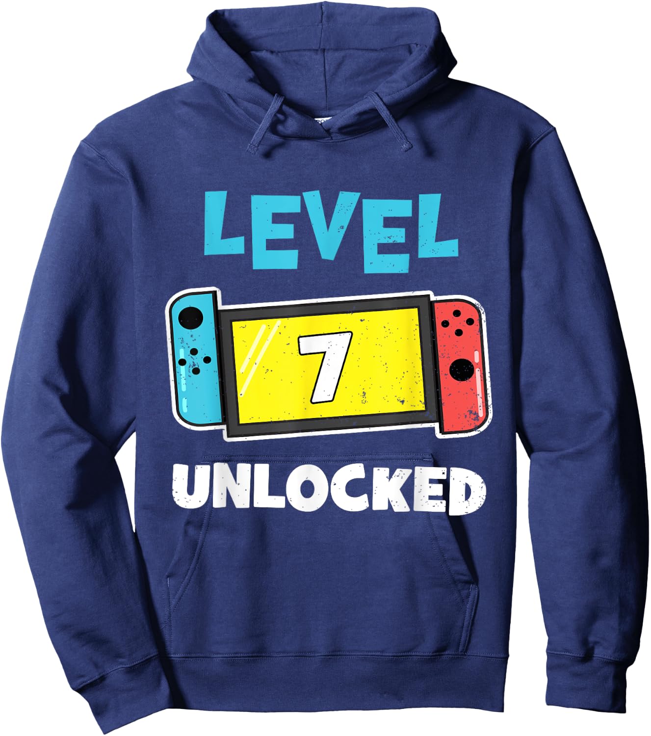 Level 7 unlocked Gamer 7th Birthday Gift Video Game lovers Hoodie - Hoodie | Navy