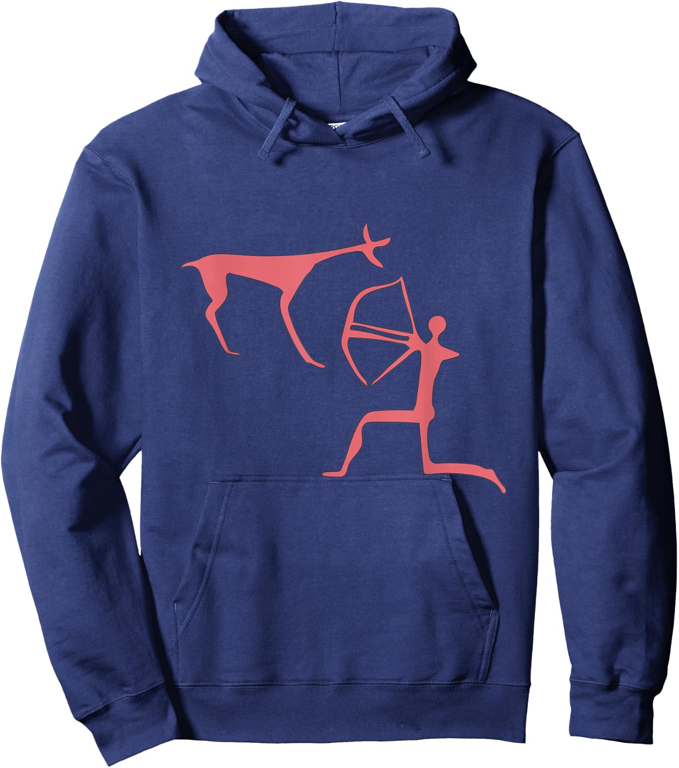 Cave Paintings - Deer Hunting - Primitive Caveman Hoodie - Hoodie | Navy