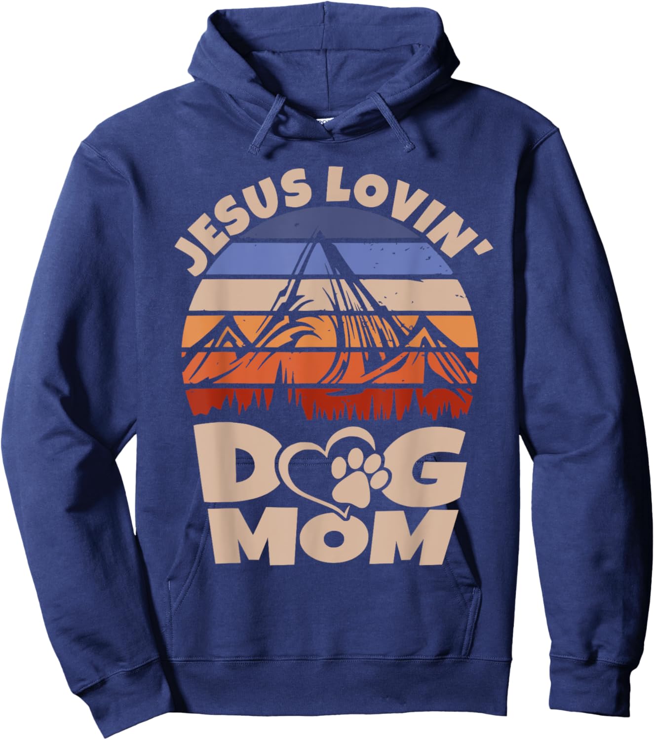 Cute Christian Retro Jesus Loving Dog Mom Funny Dog Sayings Hoodie - Hoodie | Navy