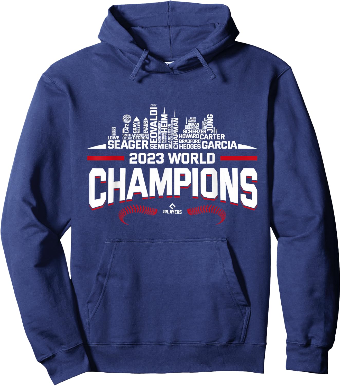 2023 World Champions Adolis Garcia Texas MLBPA Hoodie - Hoodie | Navy