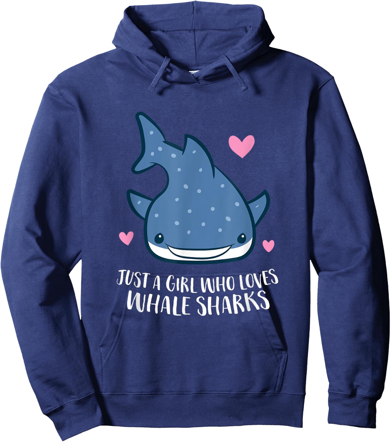 Just a Girl Who Loves Whale Sharks Cute Whale Shark Hoodie - Hoodie | Navy