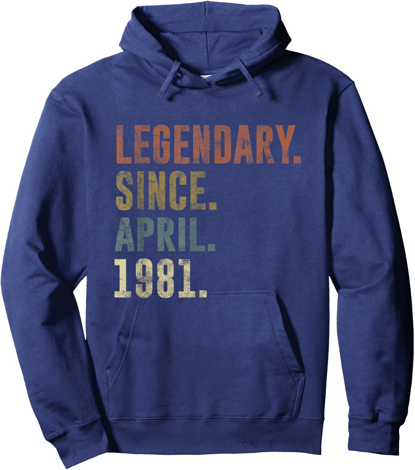 42nd Retro Birthday Vintage Legendary Since April 1981 Hoodie - Hoodie | Navy