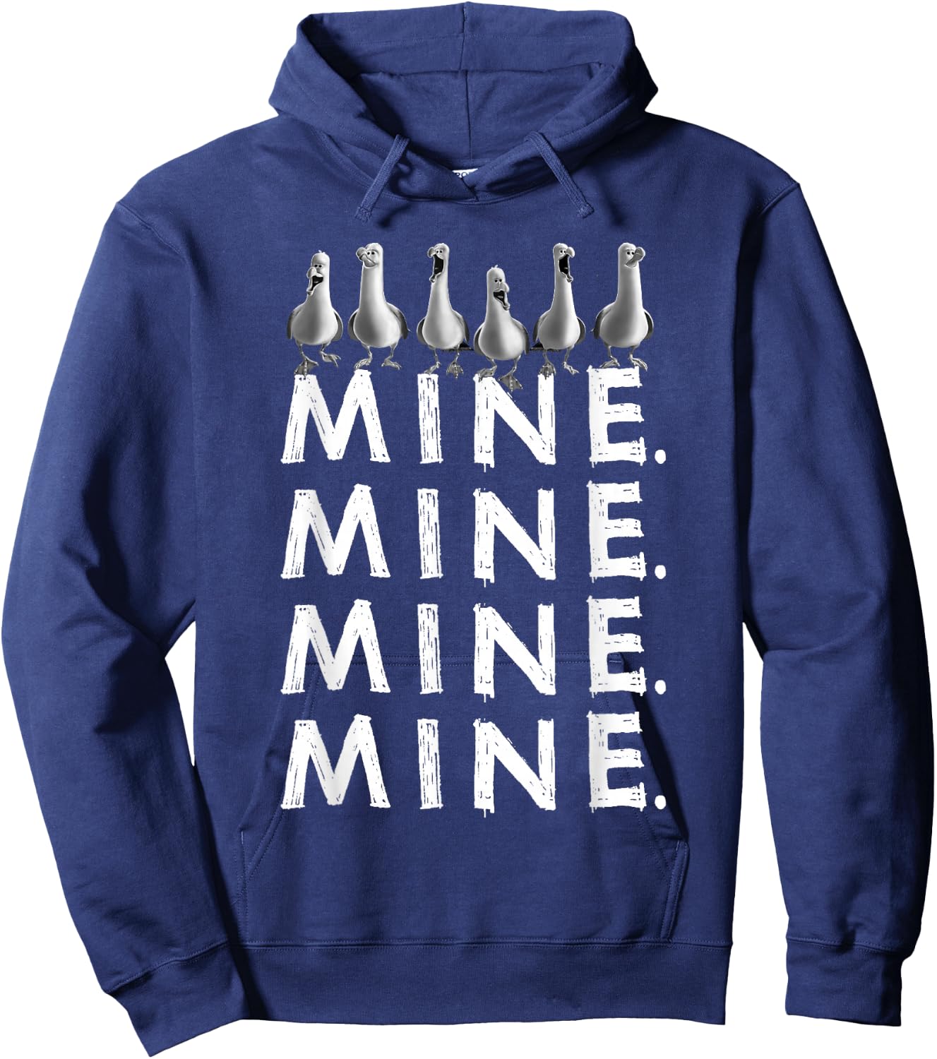 Disney Pixar Finding Nemo Iconic Seagulls Mine Mine Mine Hoodie - Hoodie | Navy