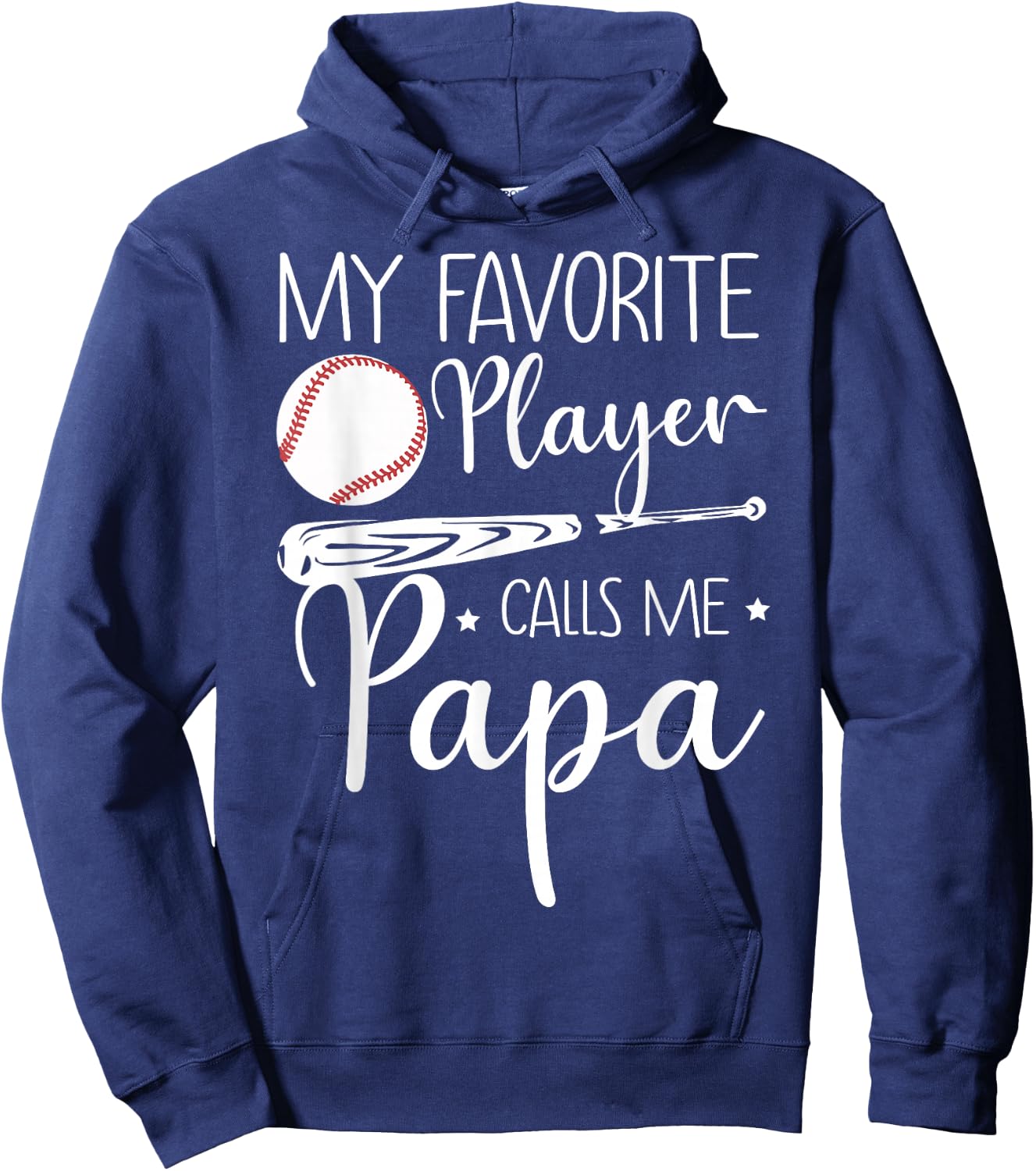 Baseball My Favorite Player Calls Me Papa Grandpa Gift Hoodie - Hoodie | Navy
