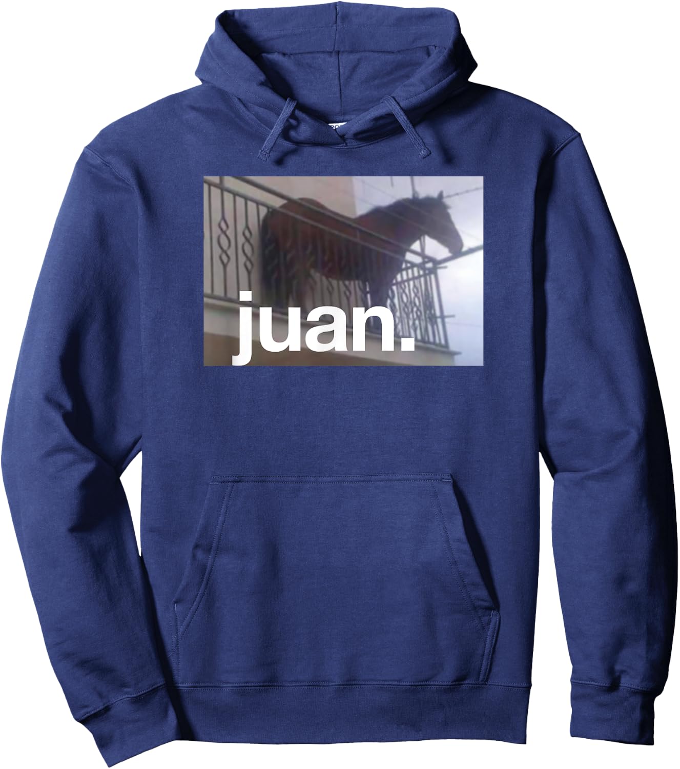 Juan Meme Horse On Balcony Meme Hoodie - Hoodie | Navy