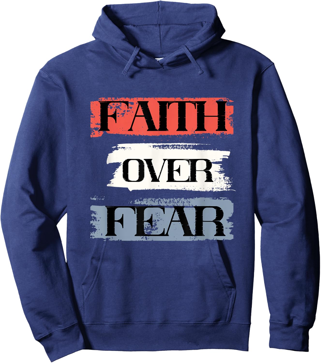 Faith Over Fear American Christian Patriot Faith July Fourth Hoodie - Hoodie | Navy