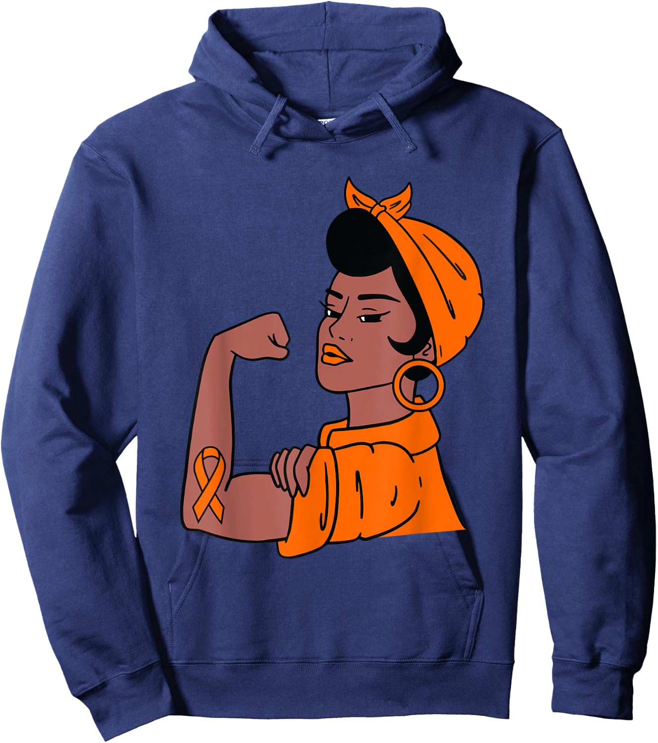 Endometrial Cancer Awareness Peach Ribbon Support Women Gift Hoodie - Hoodie | Navy