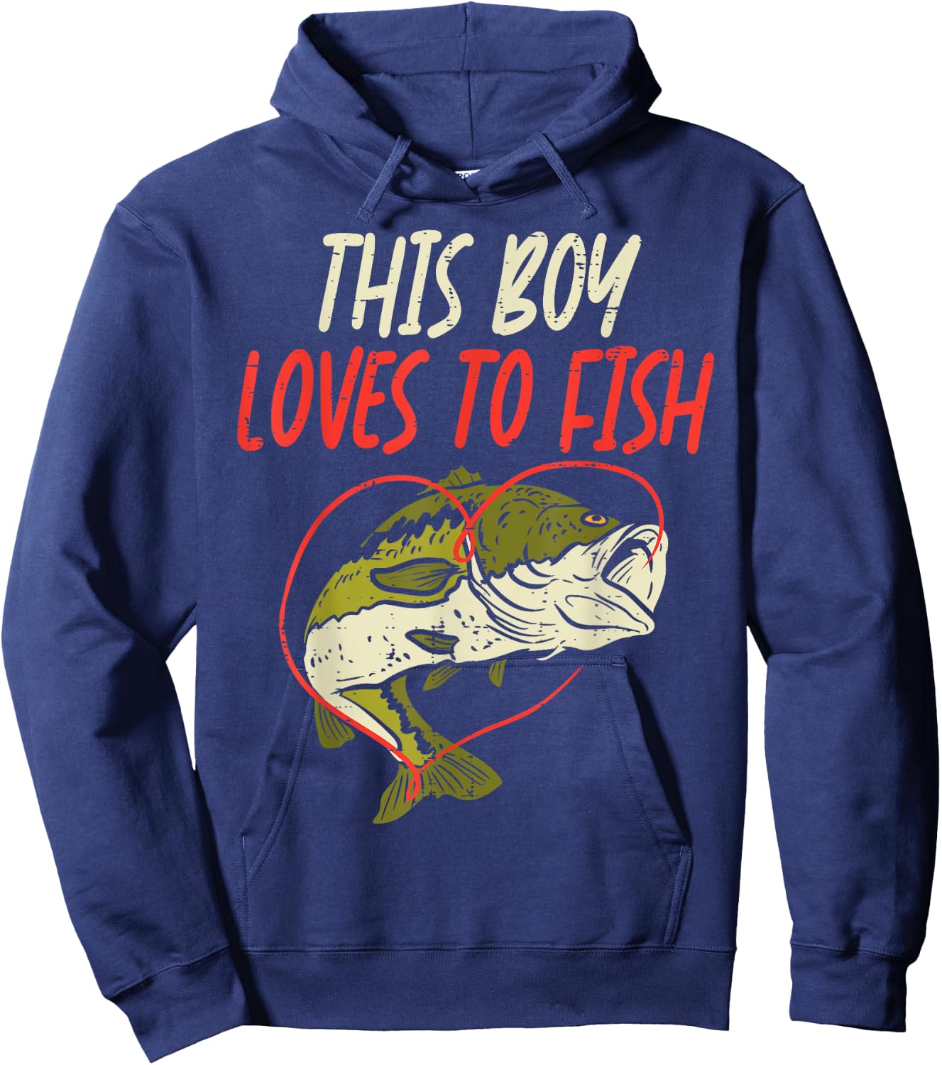 This Boy Loves To Fish Bass Fishing Family Matching Men Gift Hoodie - Hoodie | Navy