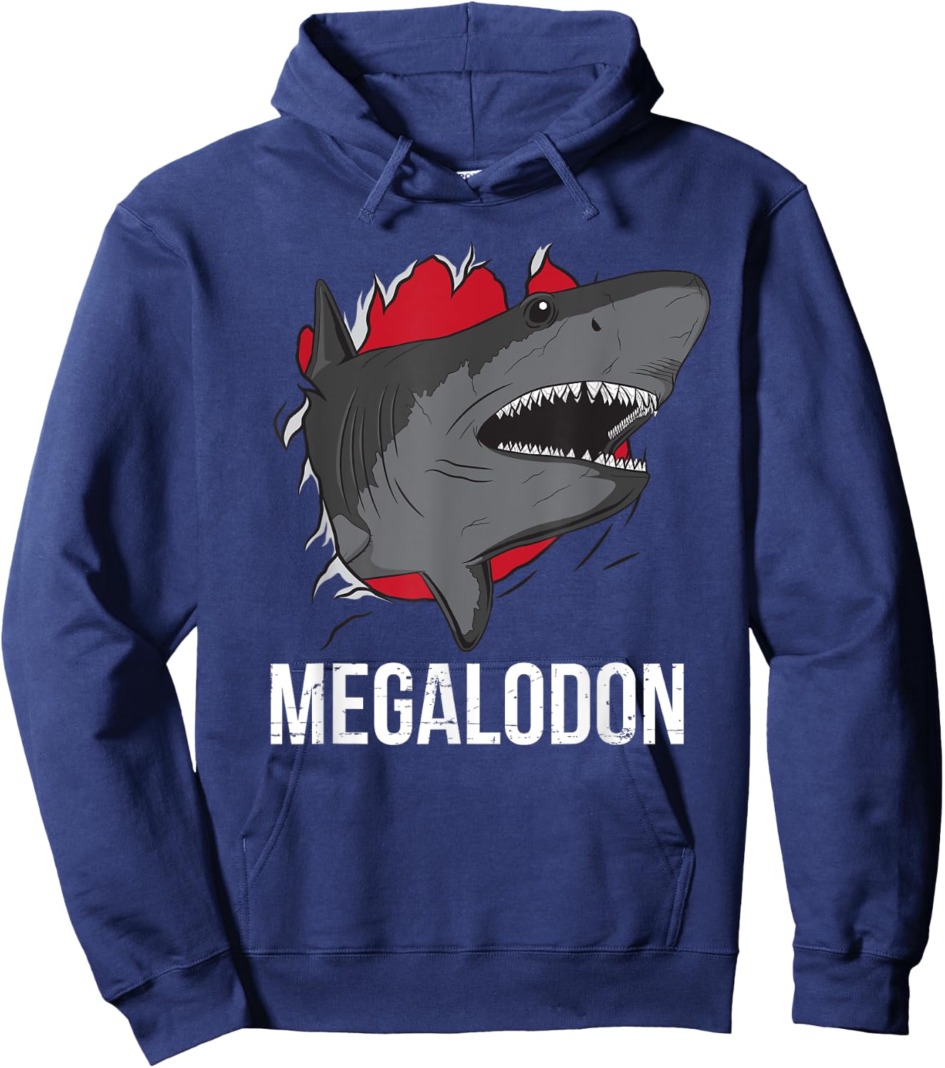 Megalodon Meg Funny Prehistoric Ocean Megatooth Shark Lover Hoodie - Hoodie | Navy