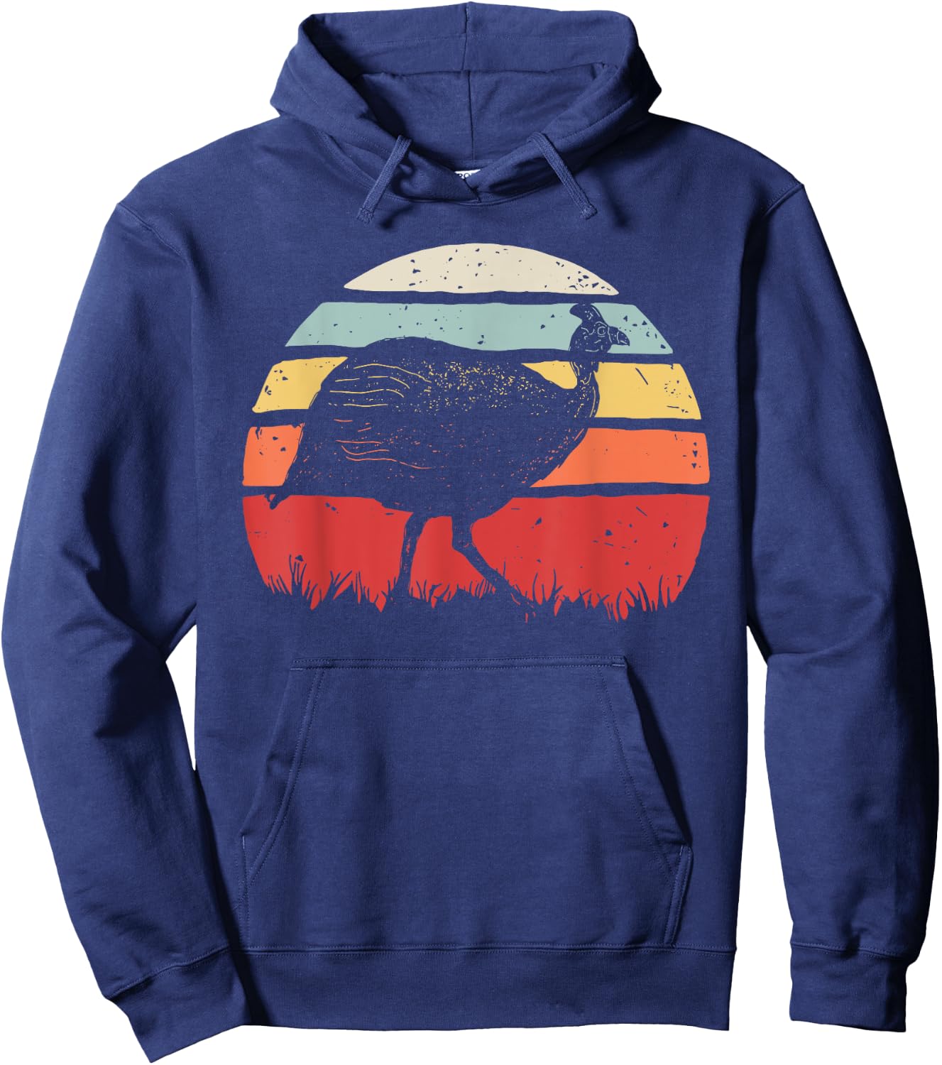 Vintage Retro Guinea Fowl Hoodie - Hoodie | Navy
