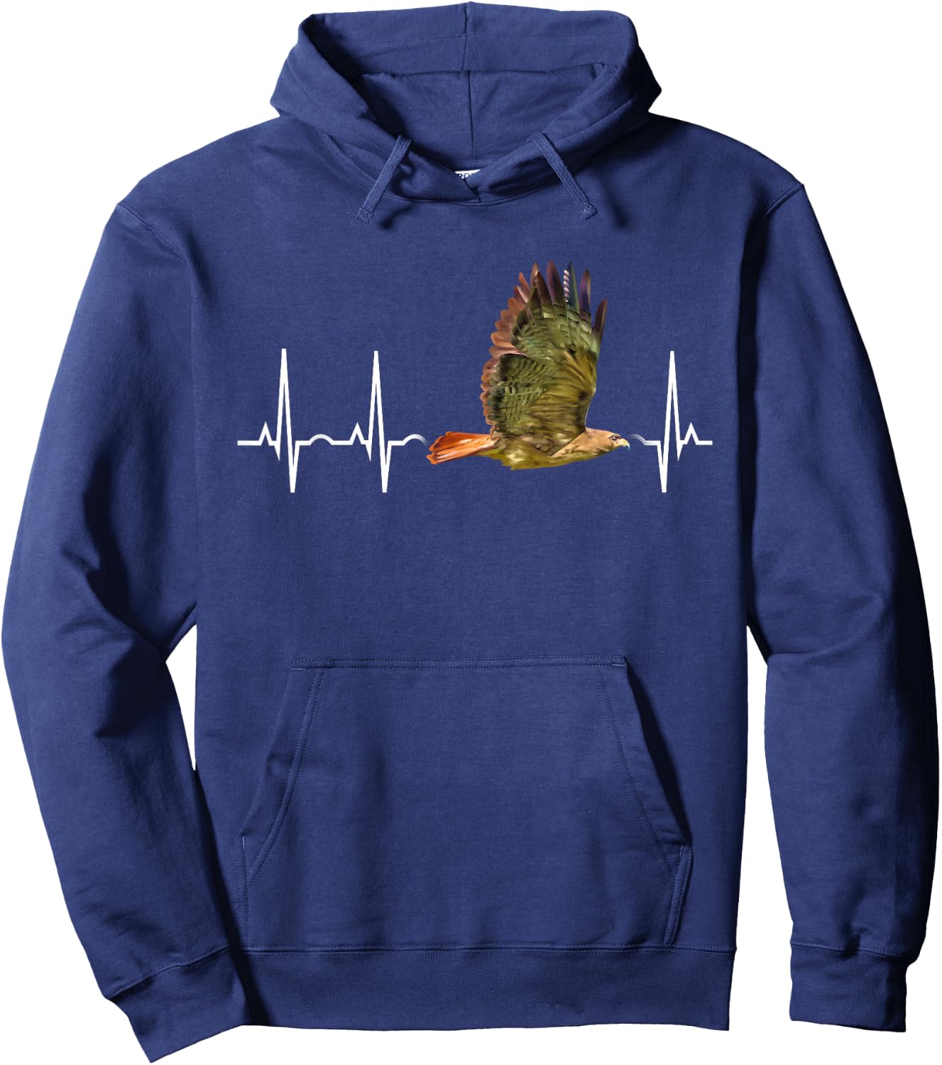 Red Tail Hawk Heartbeat Funny Birdwatcher Birding Buteo Gift Hoodie - Hoodie | Navy