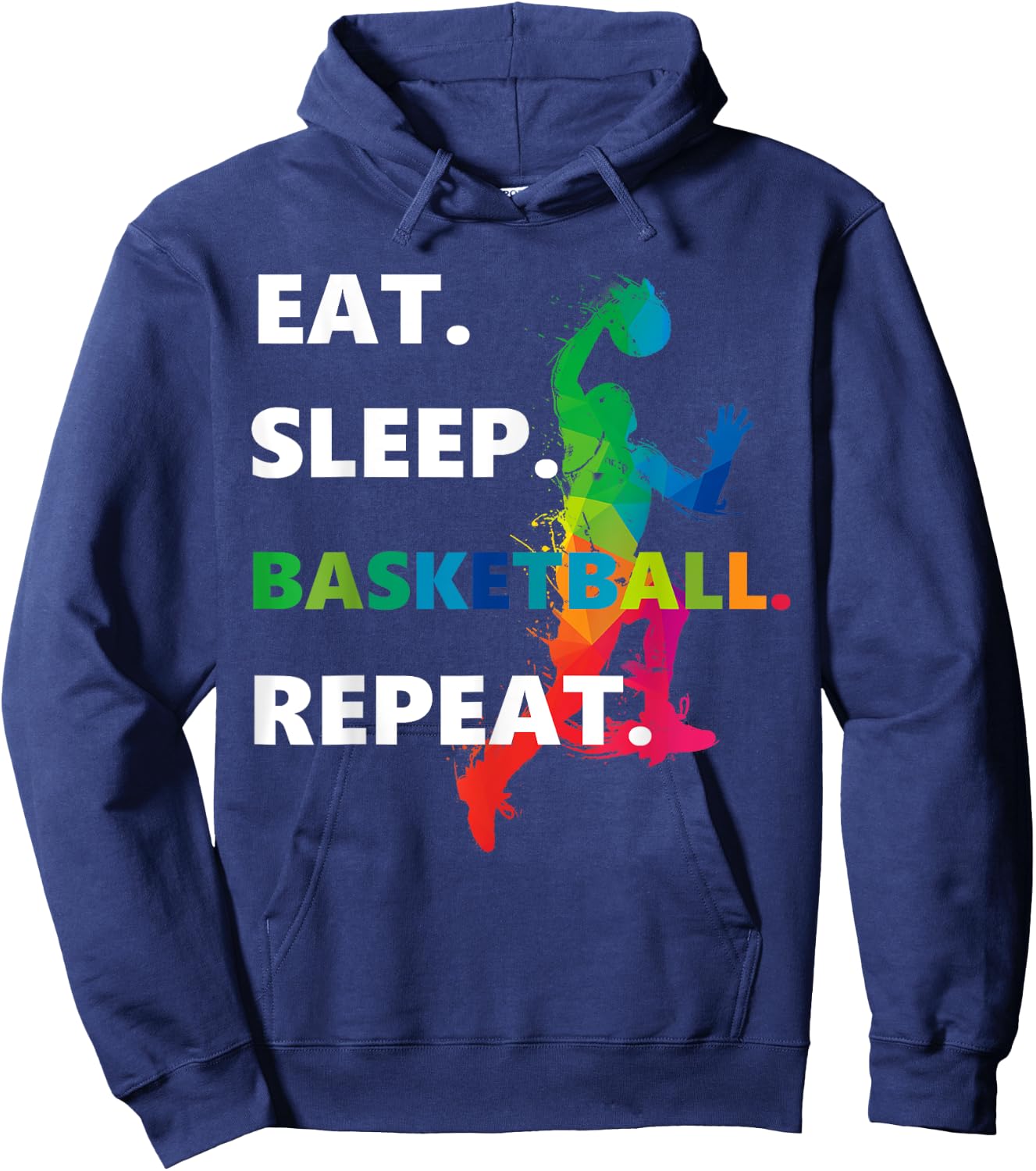 Eat Sleep Basketball Repeat. Hoodie - Hoodie | Navy
