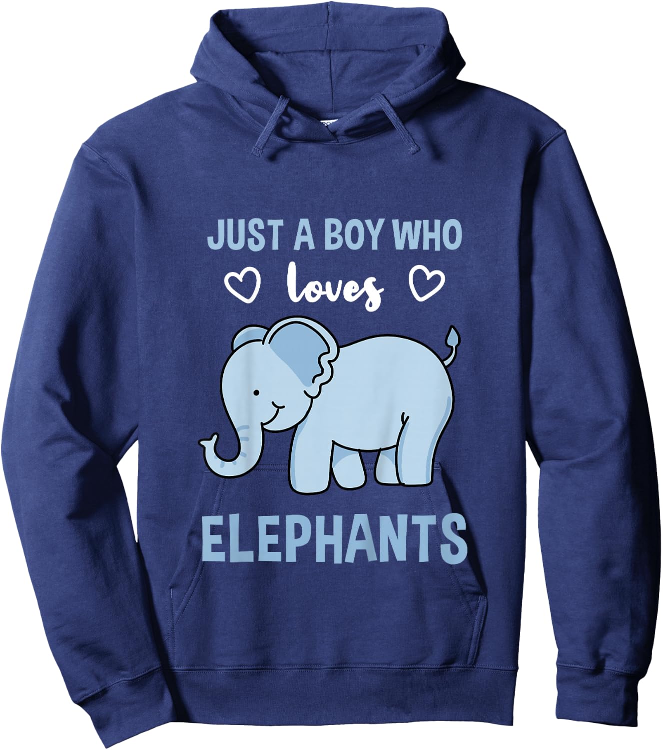 Kids Just A Boy Who Loves Elephants Elephant Lover Gift Hoodie - Hoodie | Navy