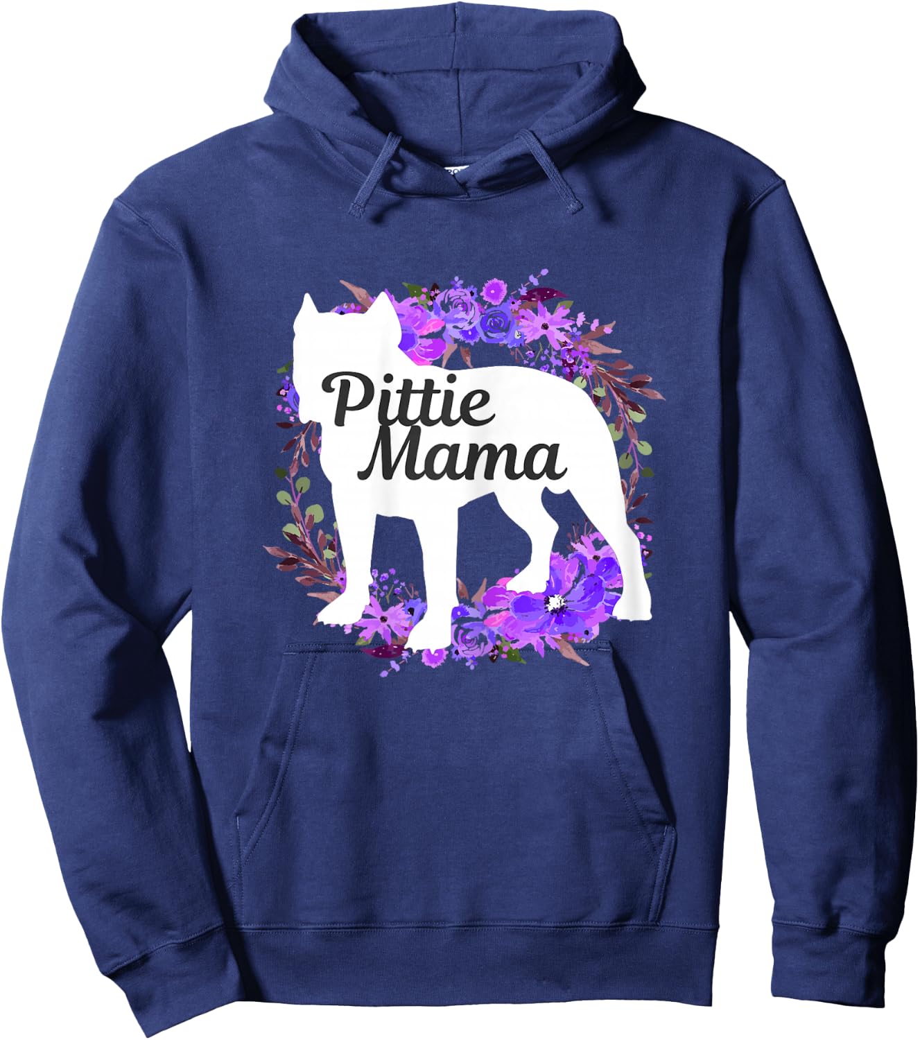 Pitbull Mom Pittie Mama Dog Lover Funny Mother's Day Gift Hoodie - Hoodie | Navy