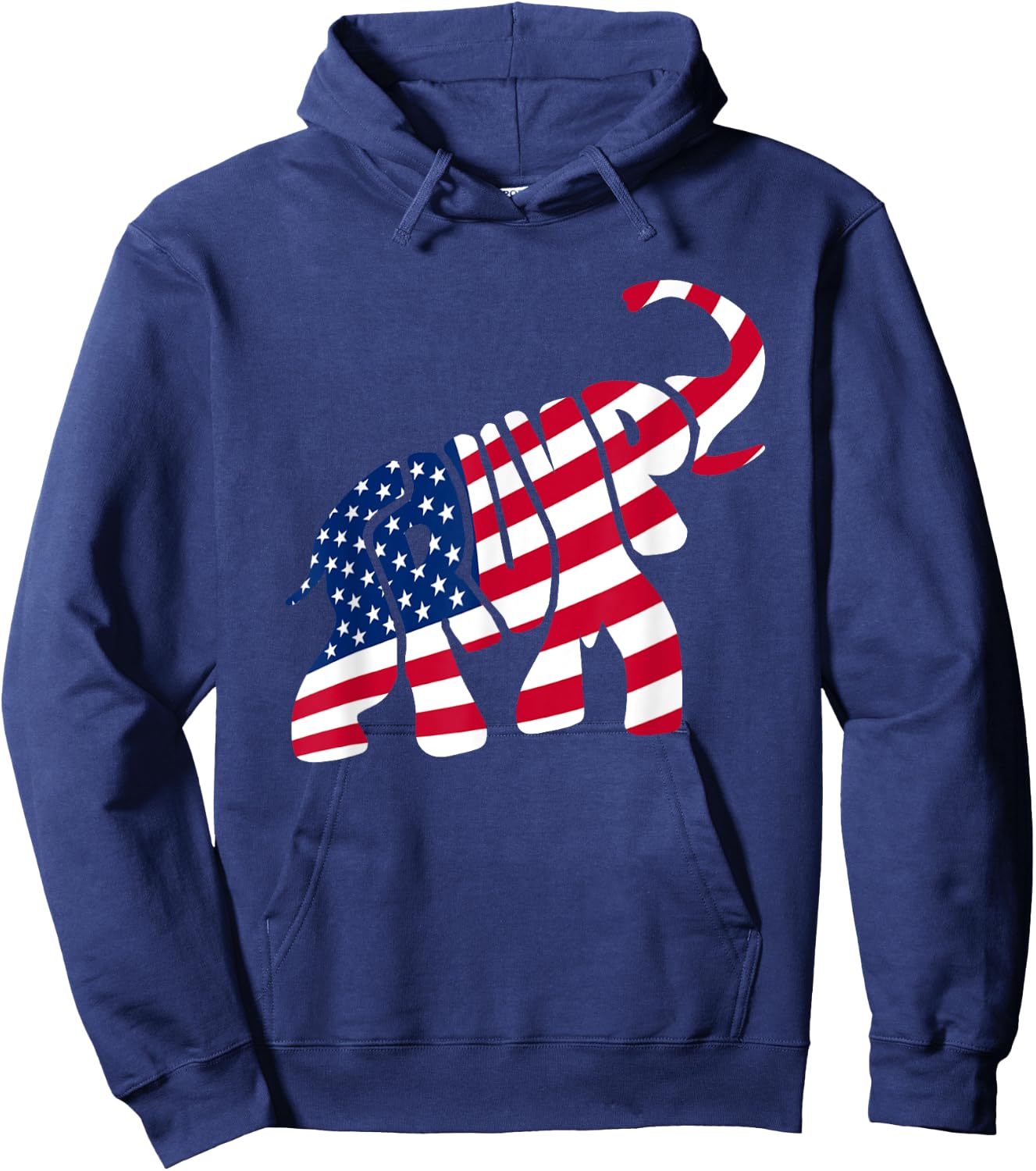 Cute Trump Gift | Proud American Flag Elephant Women Hoodie - Hoodie | Navy