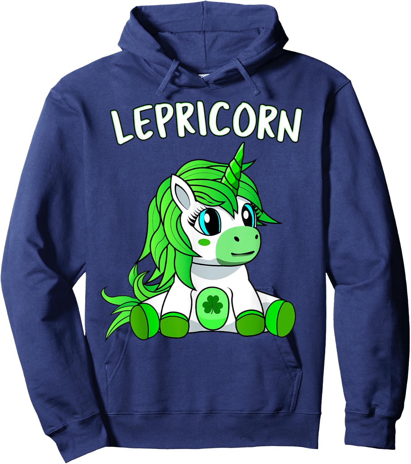 St Patricks Day Baby Girl Outfit - Irish Green Unicorn Boy Hoodie - Hoodie | Navy