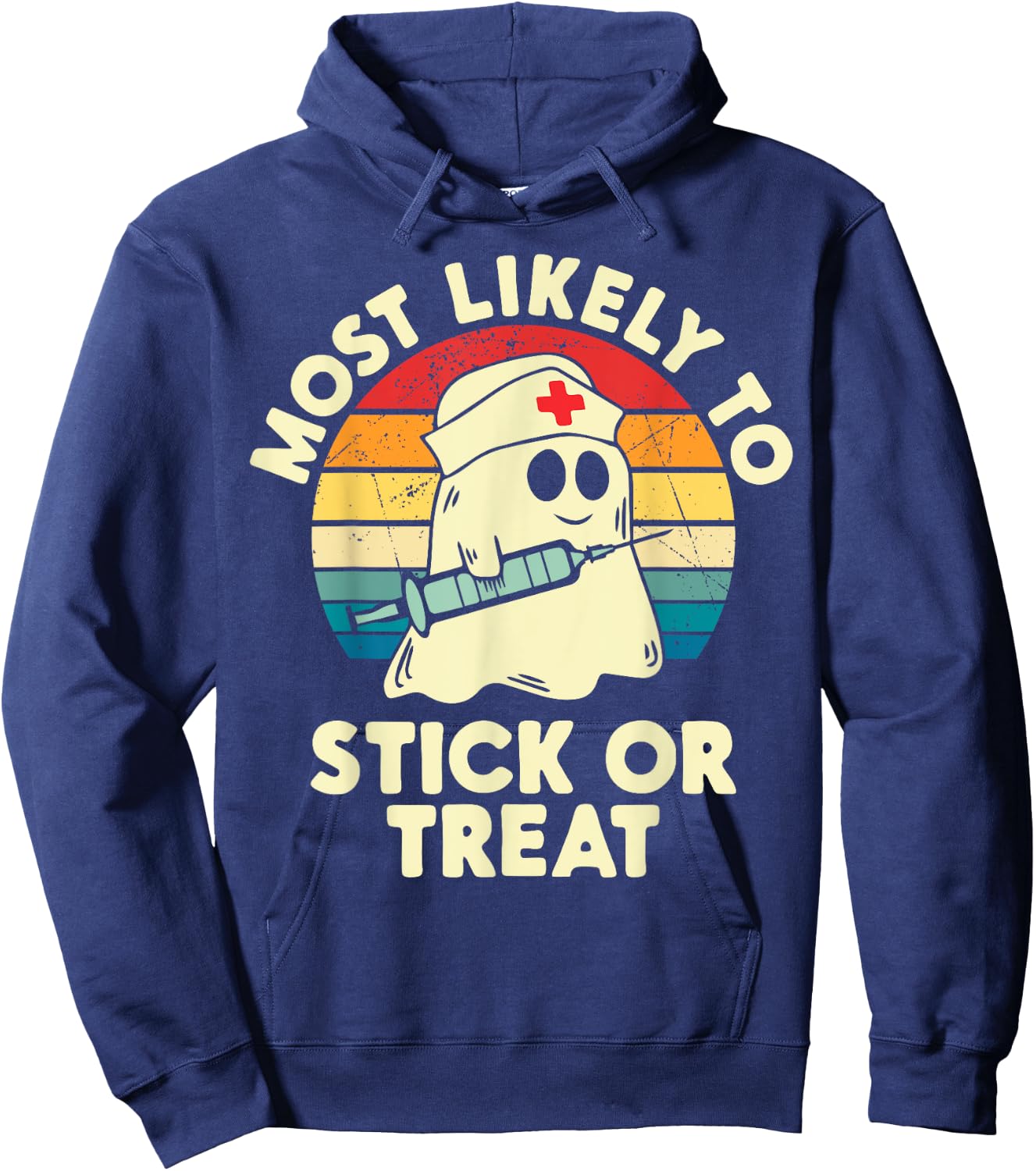 Most Likely To Halloween Nurse Stick Or Treat Matching Hoodie - Hoodie | Navy