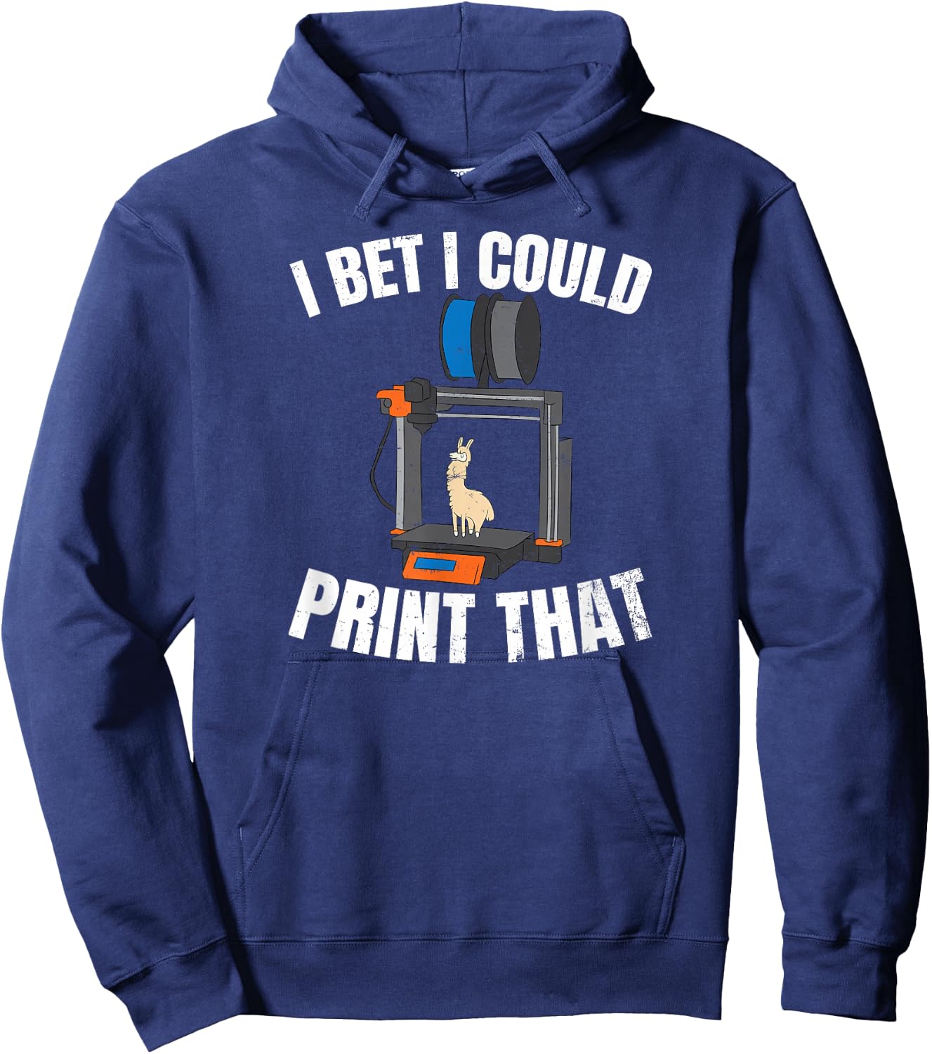 Machinist Gifts 3D Printing Design I Bet I Could Print That Gift -Kids Black Cotton Small Hoodie - Hoodie | Navy
