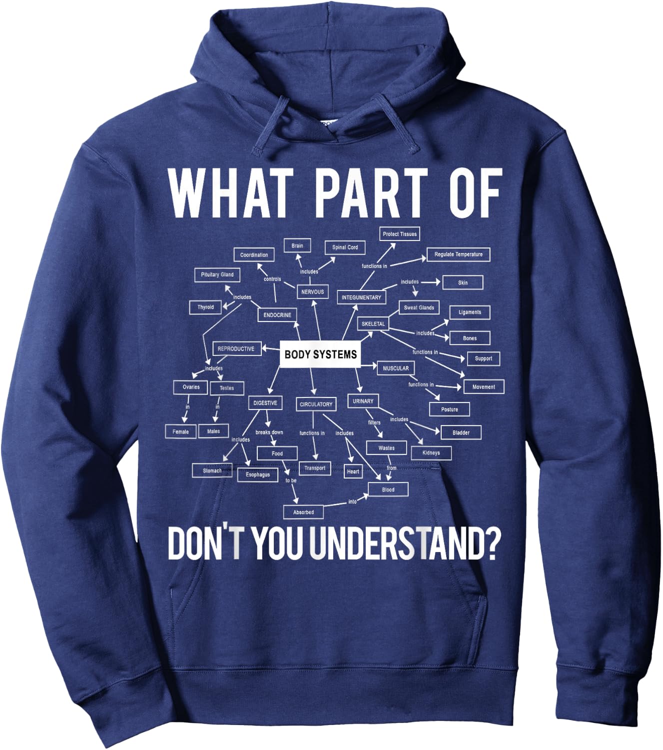 What Part of Don't You Understand Funny Anatomy Professor Hoodie - Hoodie | Navy