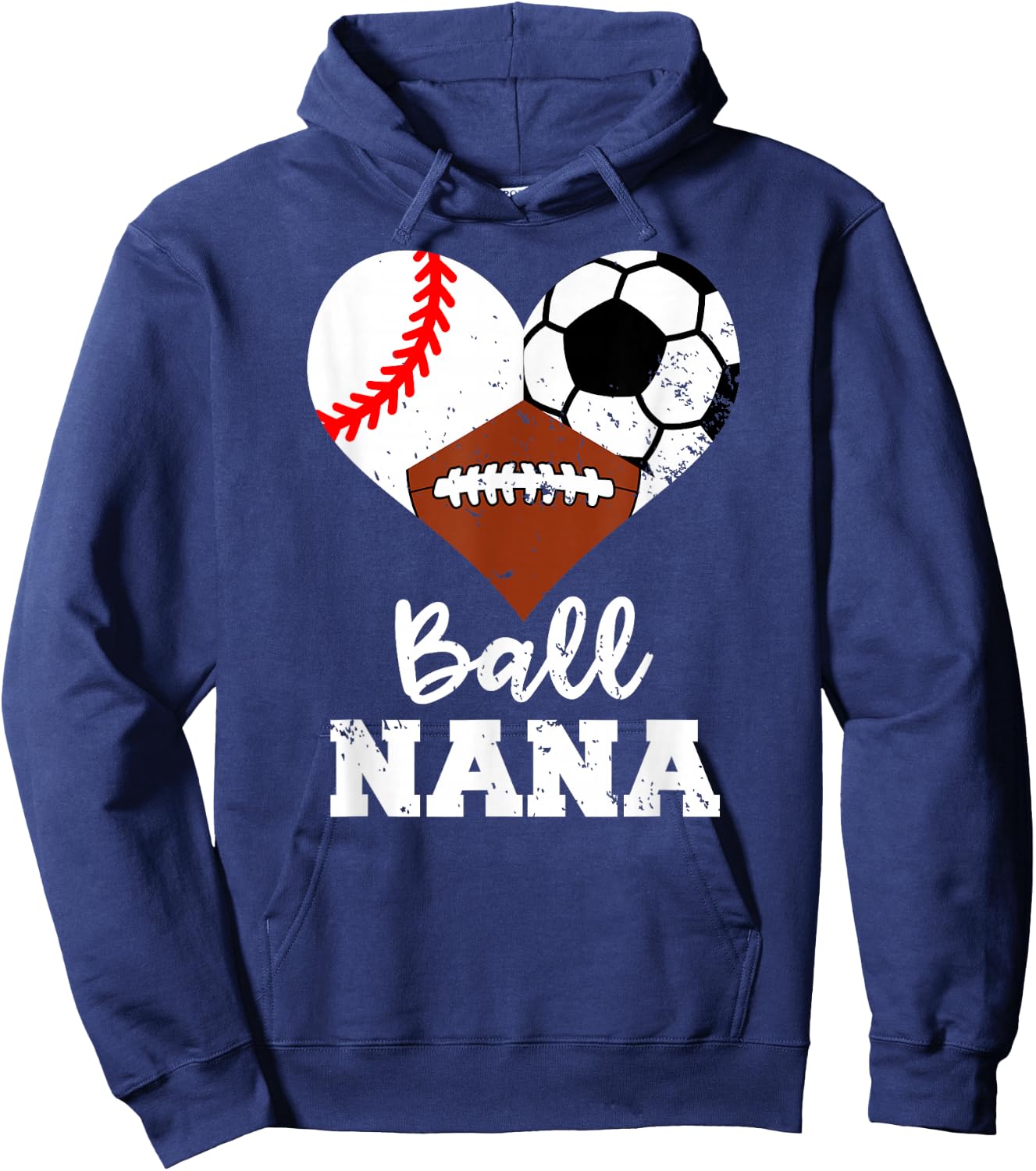 Ball Nana Funny Baseball Soccer Football Hoodie - Hoodie | Navy