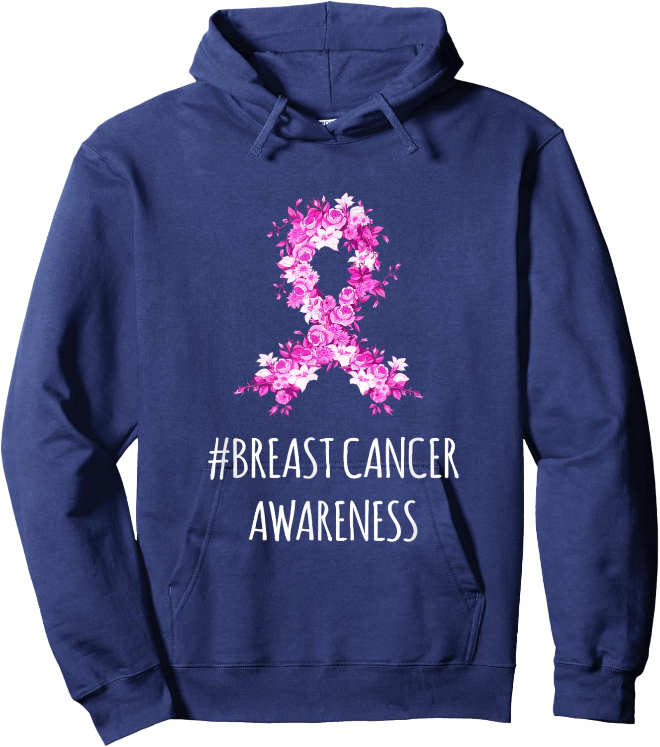 Breast Cancer Attention | Breast Cancer Hoodie - Hoodie | Navy