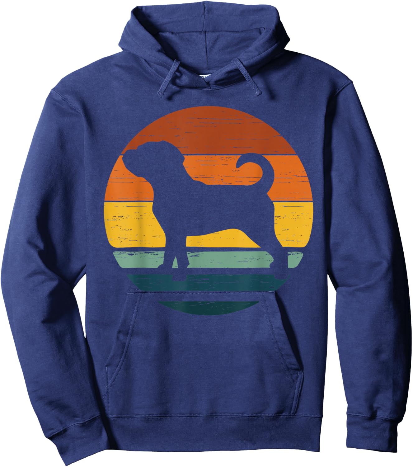 Chug Vintage Retro Mom Dad Dog Gift Women Kids Hoodie - Hoodie | Navy