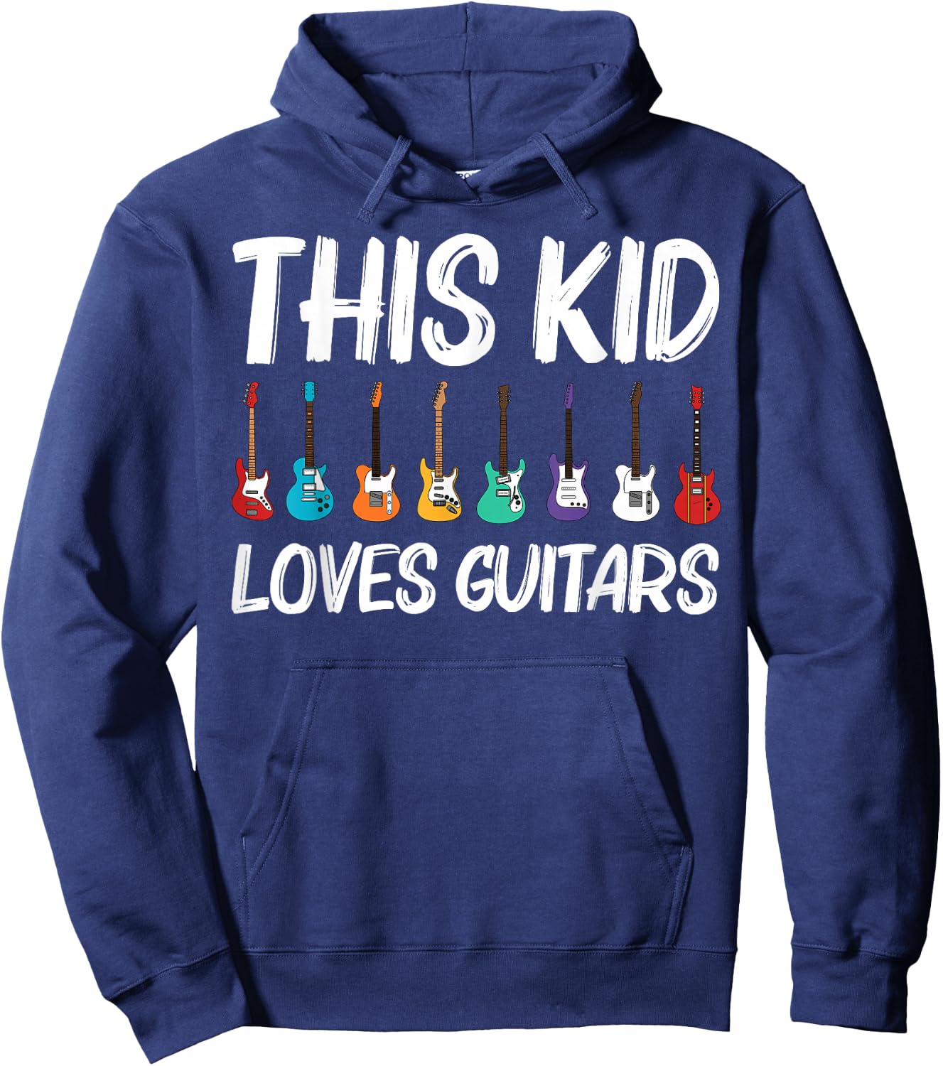 Cool Guitar Gift Kids Boys Acoustic Guitarist Band Music Hoodie - Hoodie | Navy