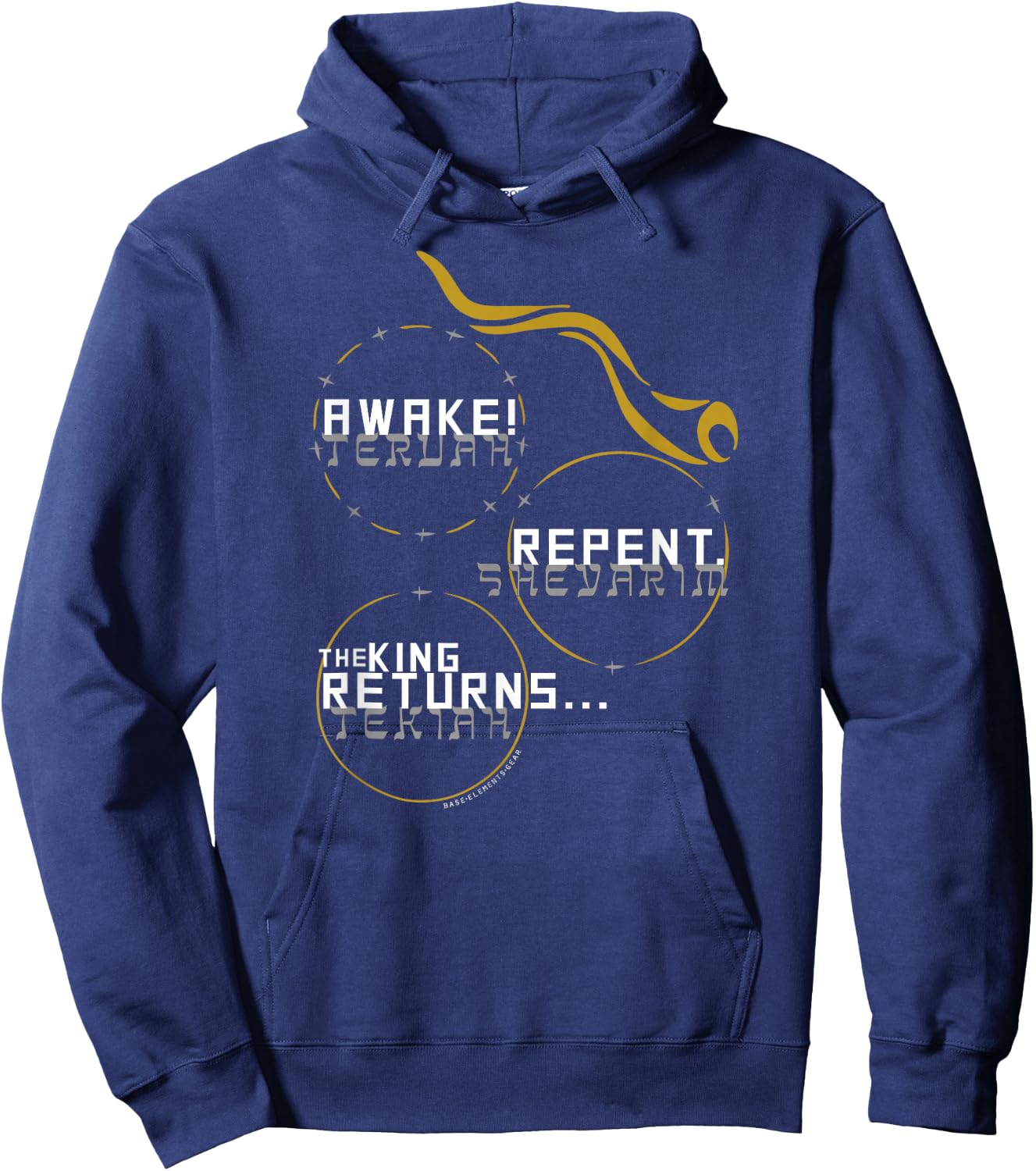 Sound the Shofar Fall Feasts Yom Teruah Day of Trumpets Hoodie - Hoodie | Navy