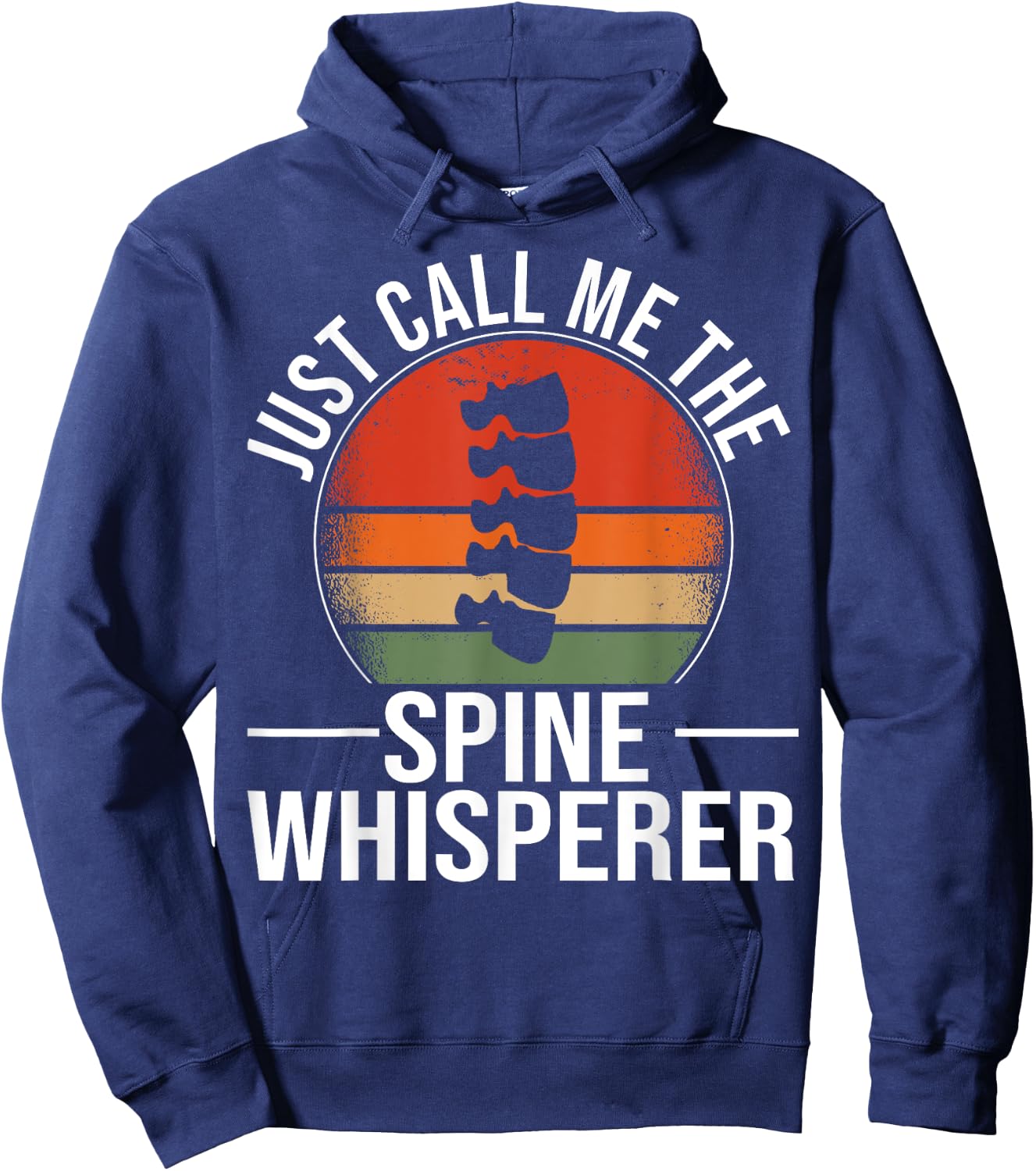 Chiropractor Vintage Muscle Retro Call me Spine Whisperer Hoodie - Hoodie | Navy