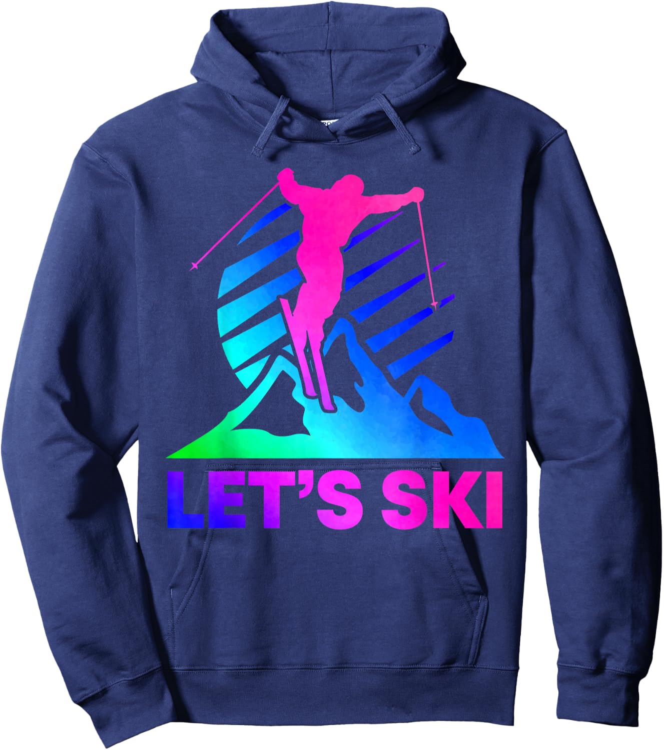 Retro Ski Vintage 80s 90s Skiing Outfit Hoodie - Hoodie | Navy