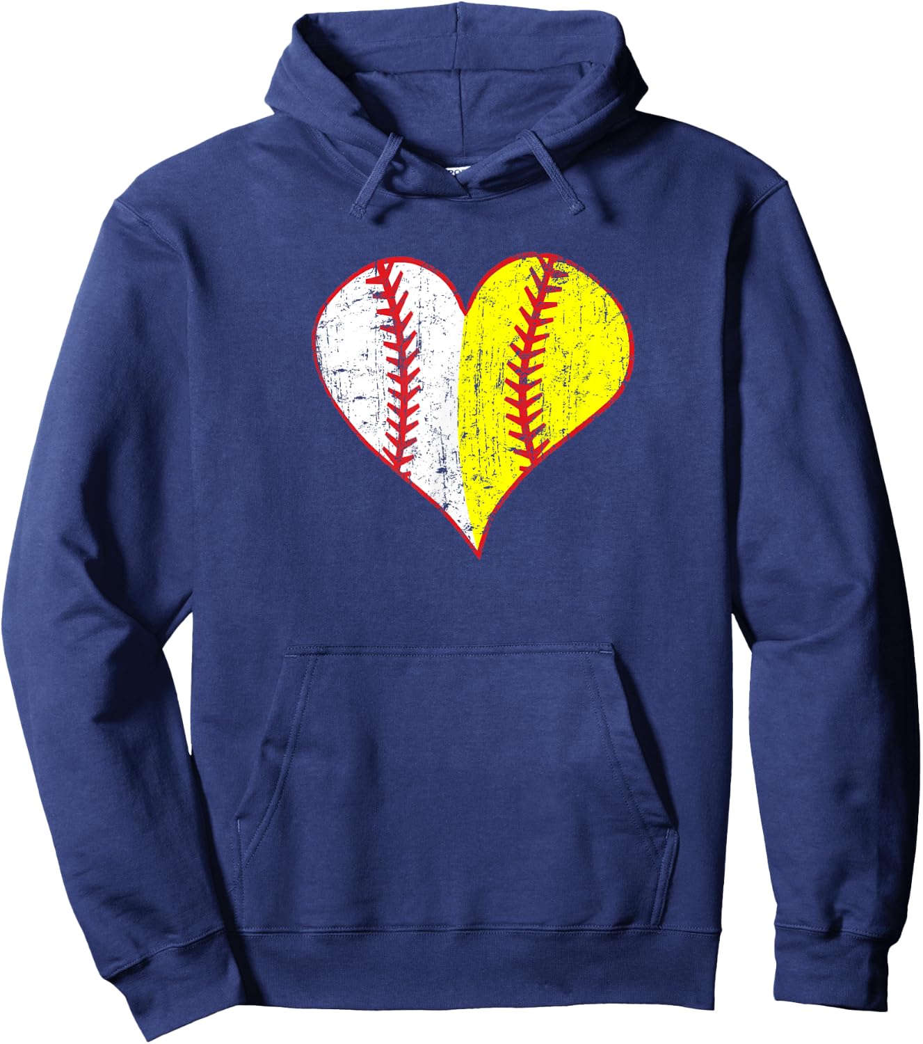 Cute Love Baseball Fast Pitch Softball Heart Baseball Mom Hoodie - Hoodie | Navy