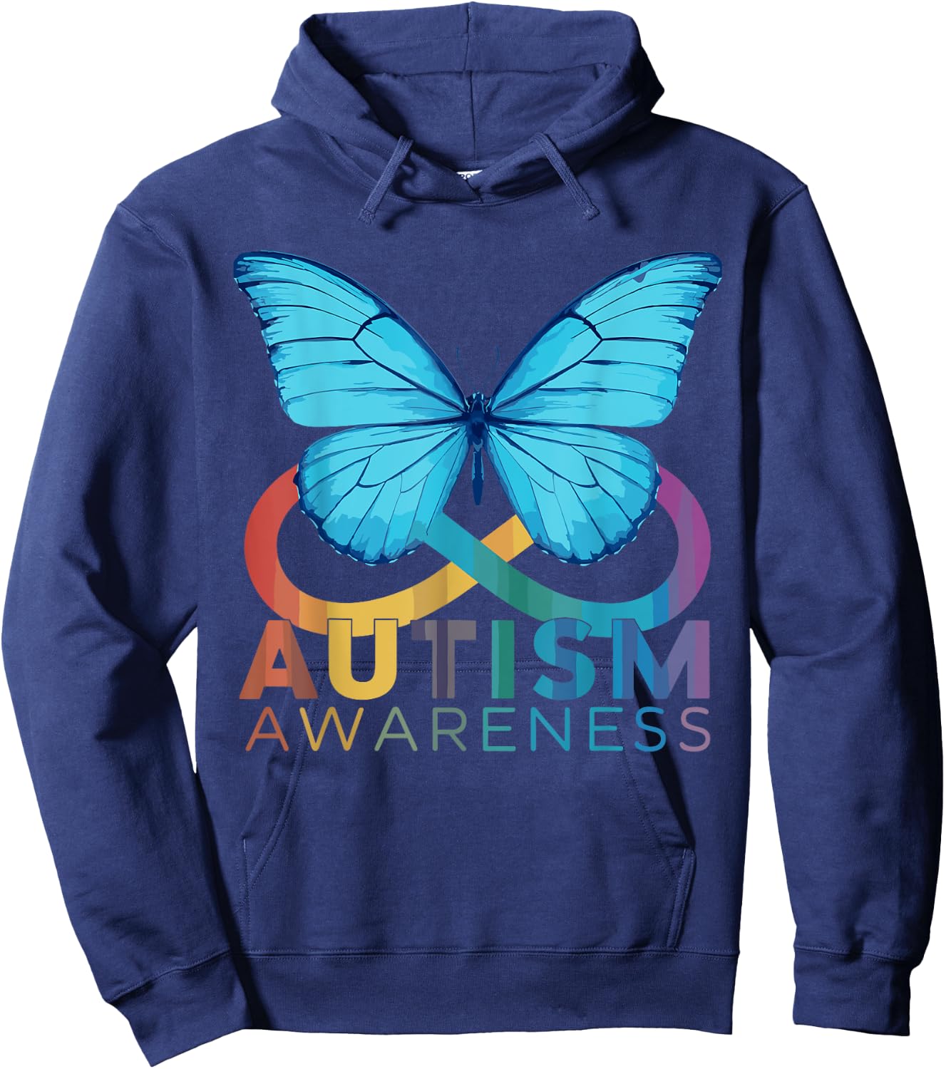 Butterfly Blue For Autism Awareness Month Hoodie - Hoodie | Navy