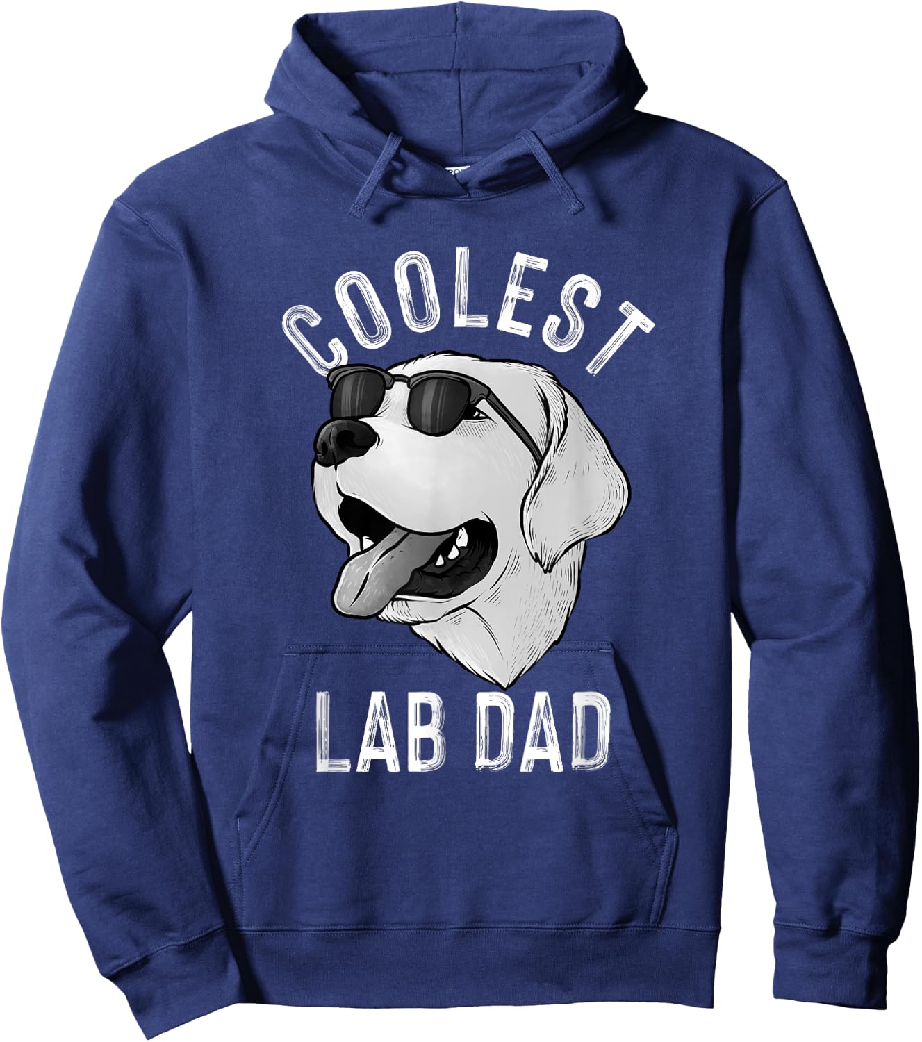 Funny Coolest Lab Dad Gift White Labrador Dog Lover Men Hoodie - Hoodie | Navy