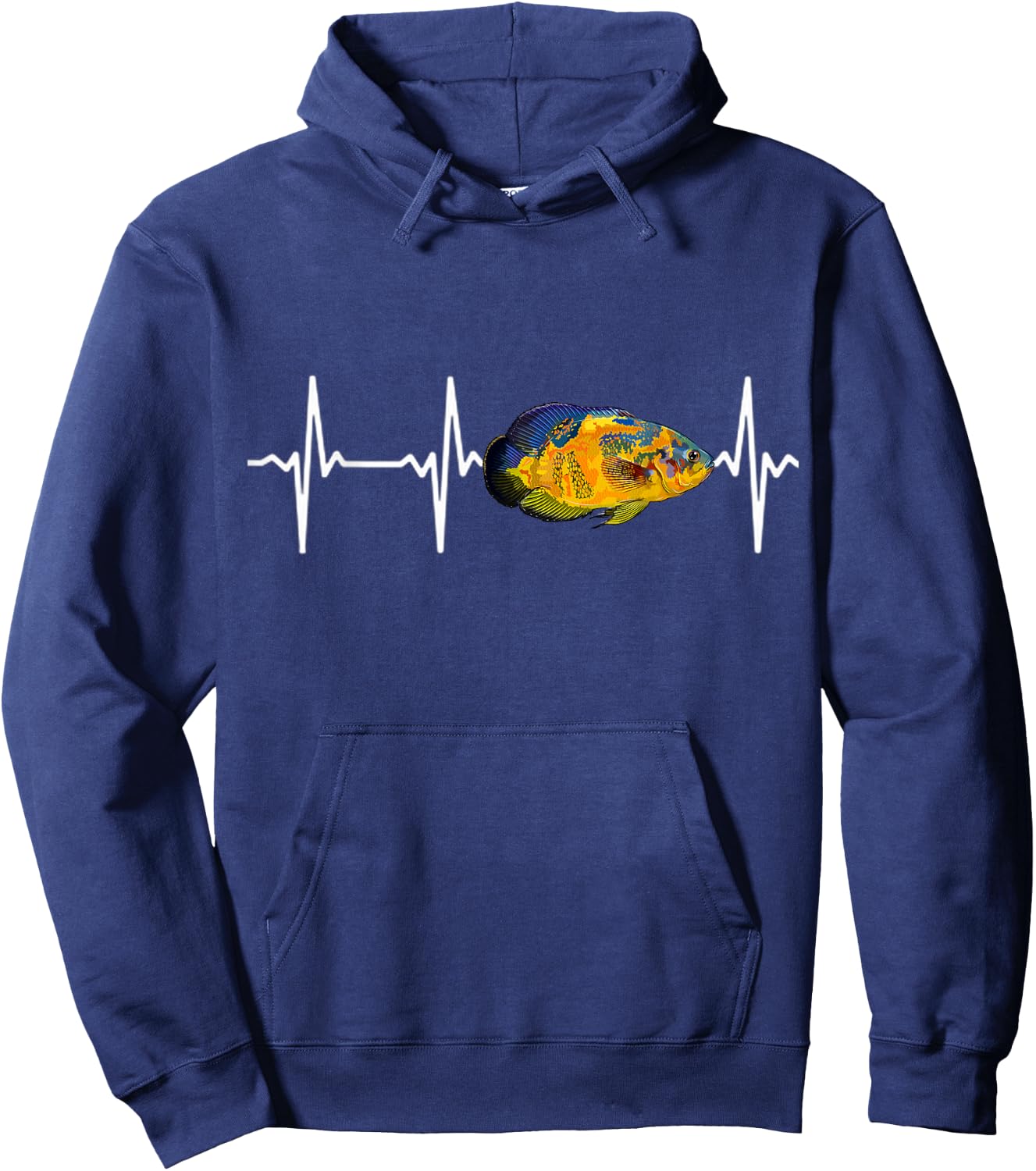 Oscar Fish Heartbeat For Fishkeeping Aquarium Lovers Hoodie - Hoodie | Navy