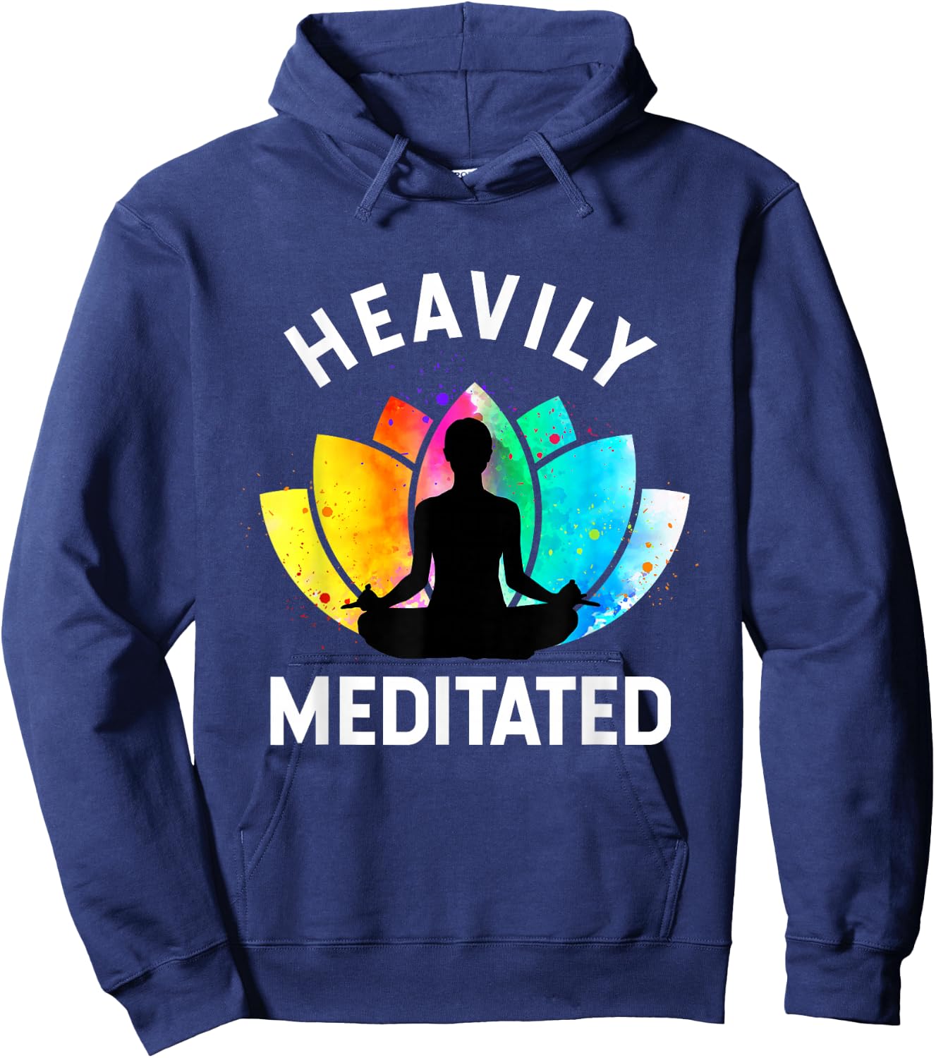 Heavily Meditated - Funny Meditation & Yoga Gift Hoodie - Hoodie | Navy
