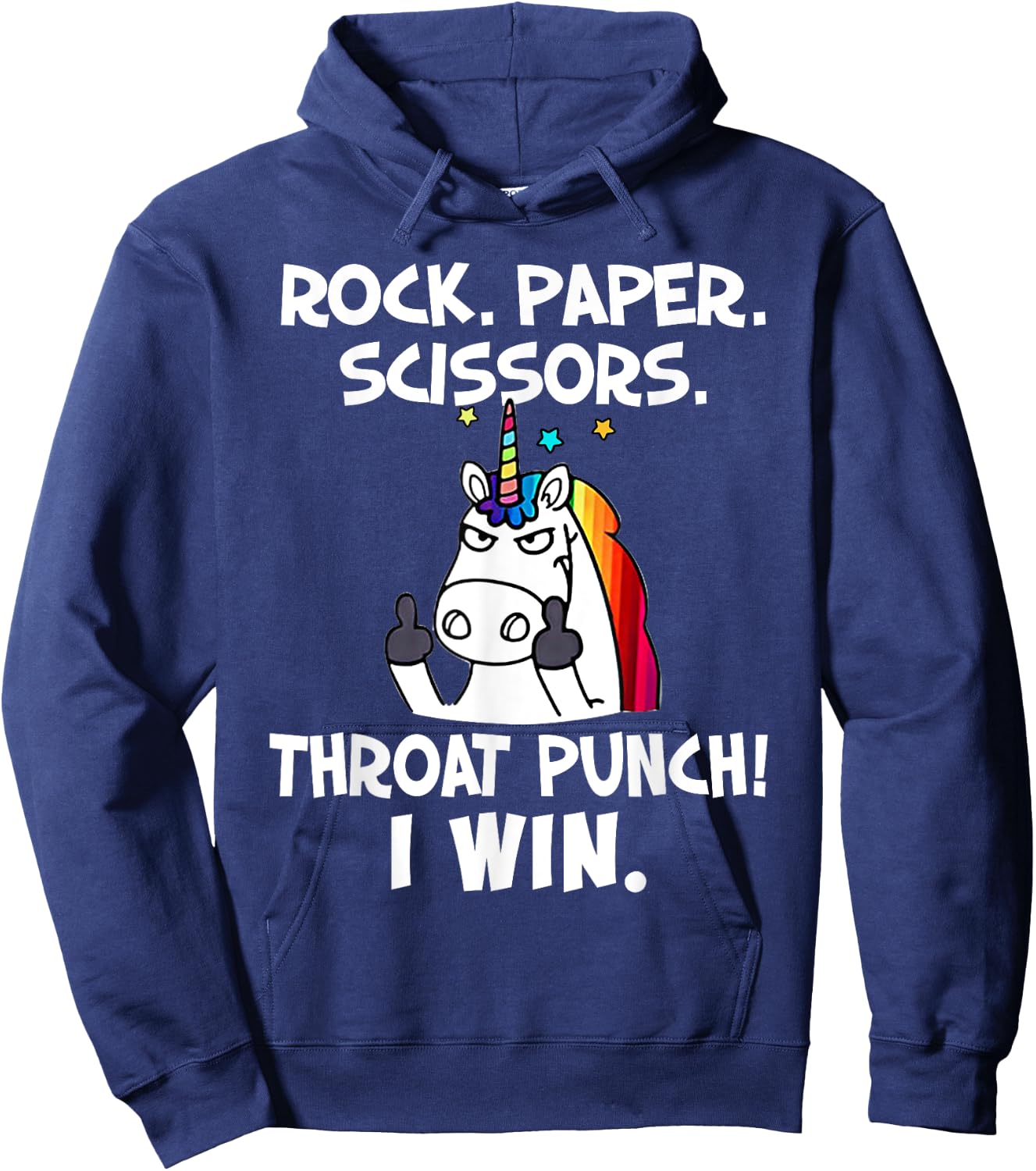 Rock Paper Scissors With The Coolest Unicorn Ever Hoodie - Hoodie | Navy