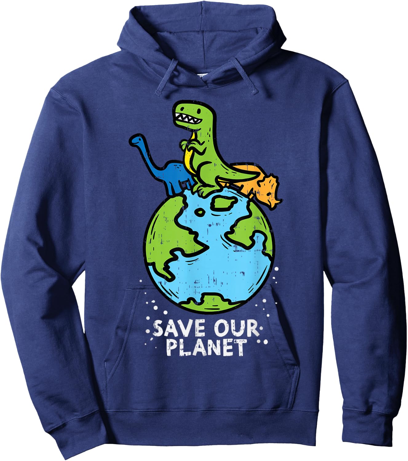 Dinosaurs Save Our Planet Cute Earth Day Boys Kids Gift Small Hoodie - Hoodie | Navy