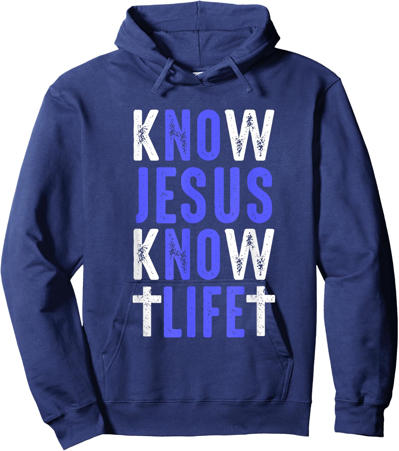 Know Jesus Know Life Faith Religious Christianity Bible Gift Hoodie - Hoodie | Navy