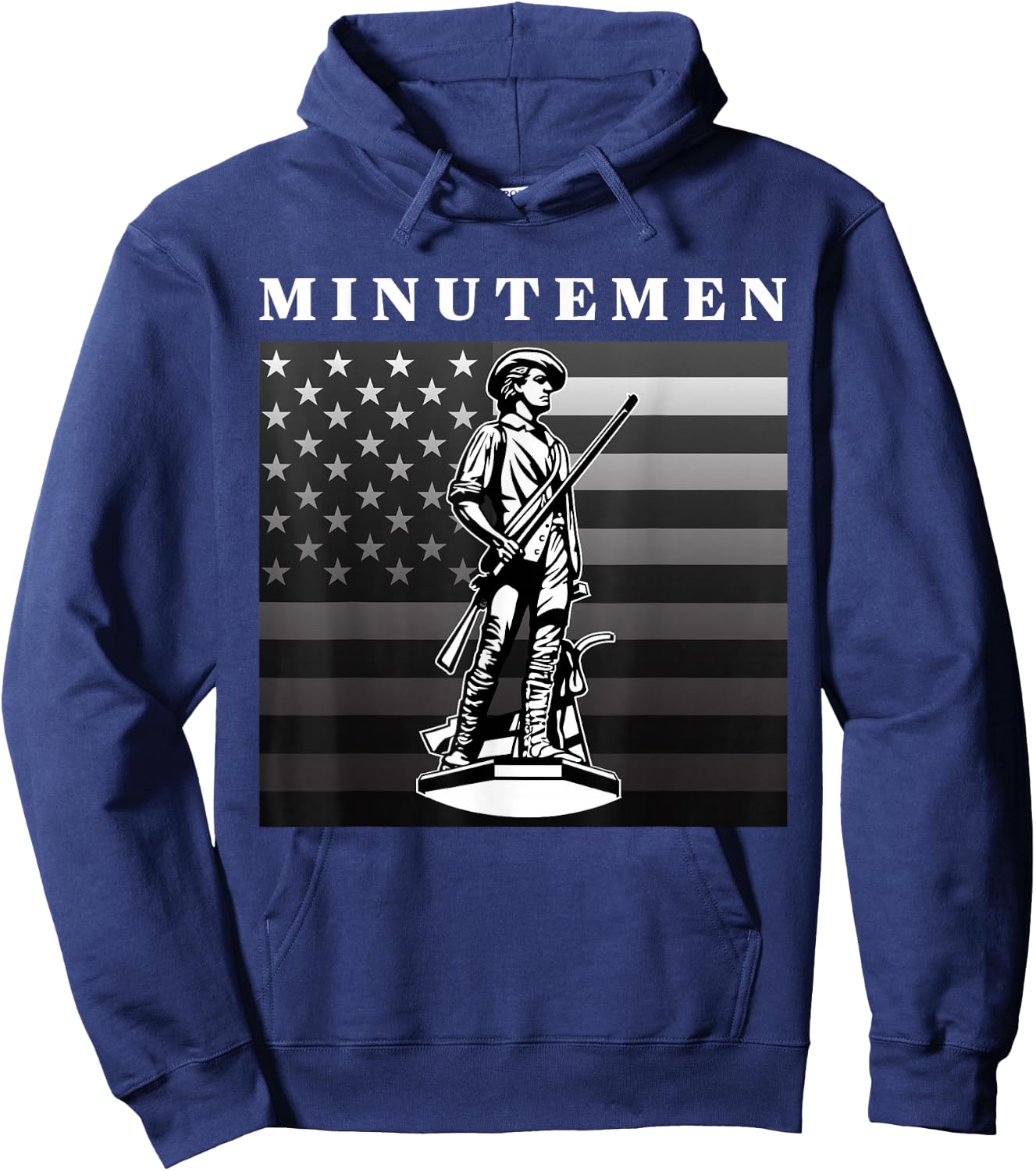 Minutemen USA American Flag 1776 Independence Day Hoodie - Hoodie | Navy