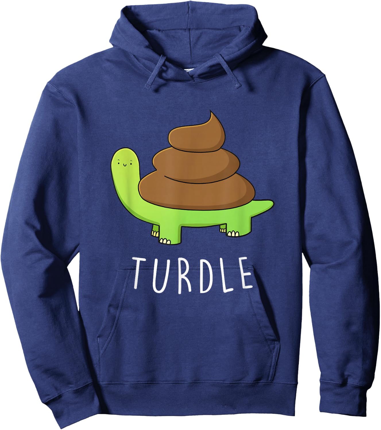 TURDLE Turtle Lover Poop Turd Pun Graphic Humor Novelty Gag Hoodie - Hoodie | Navy