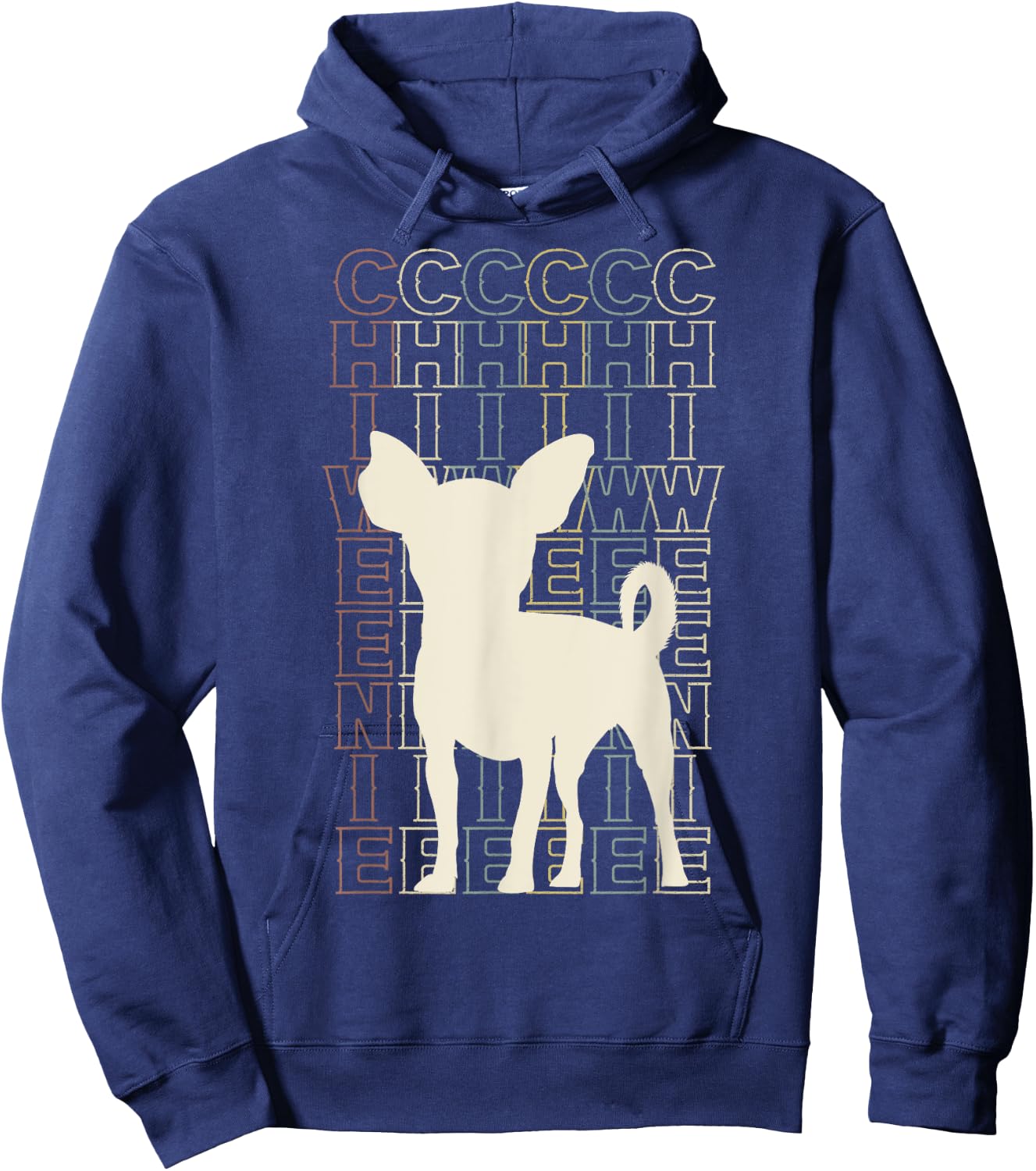 Cute Retro Chiweenie Silhouette Gift design for Chiweenies Hoodie - Hoodie | Navy