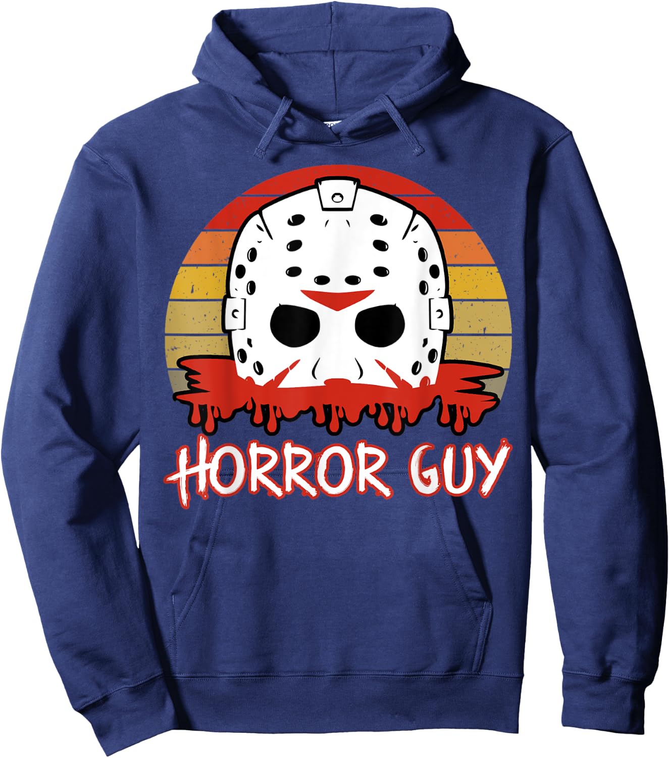 Horror Guy 80s Horror Slasher Movie Fan Halloween Hoodie - Hoodie | Navy