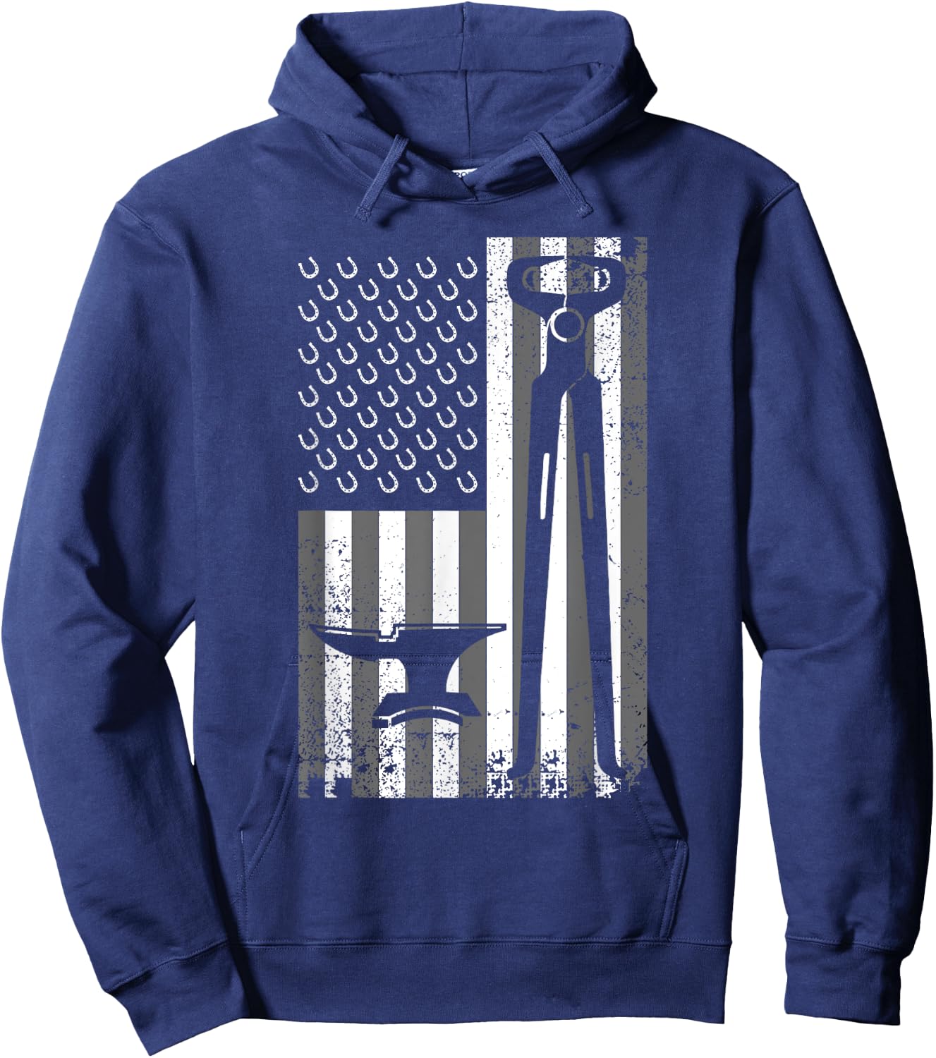 Funny Farrier Gift Cool Farrier Tools American Flag Hoodie - Hoodie | Navy