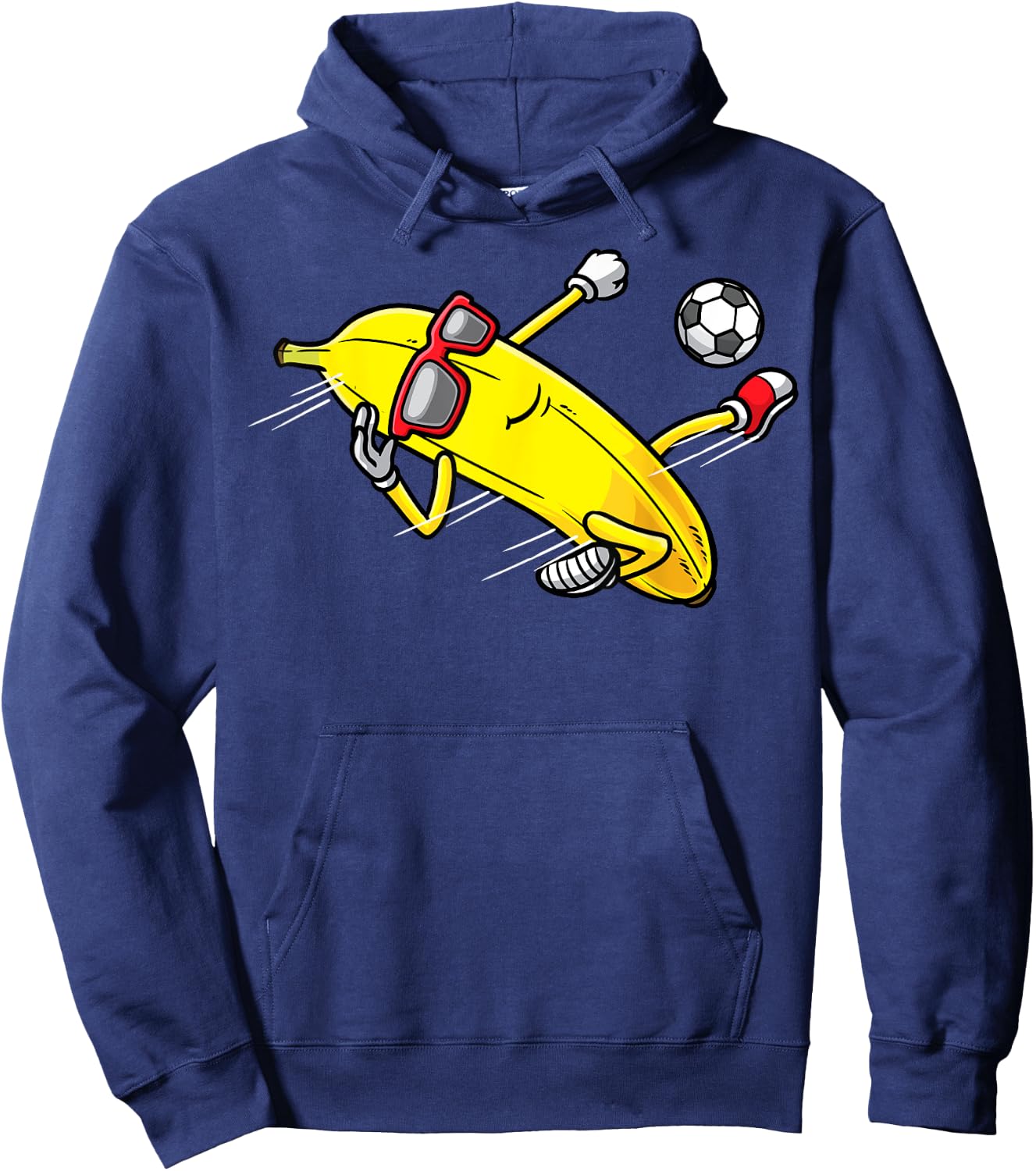 Banana Playing Soccer Fruit Soccer Player Hoodie - Hoodie | Navy