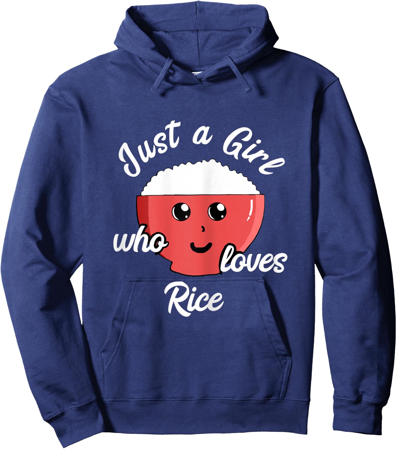 Rice Girl Kawaii Rice Bowl Asian Food Japanese Kitchen Hoodie - Hoodie | Navy