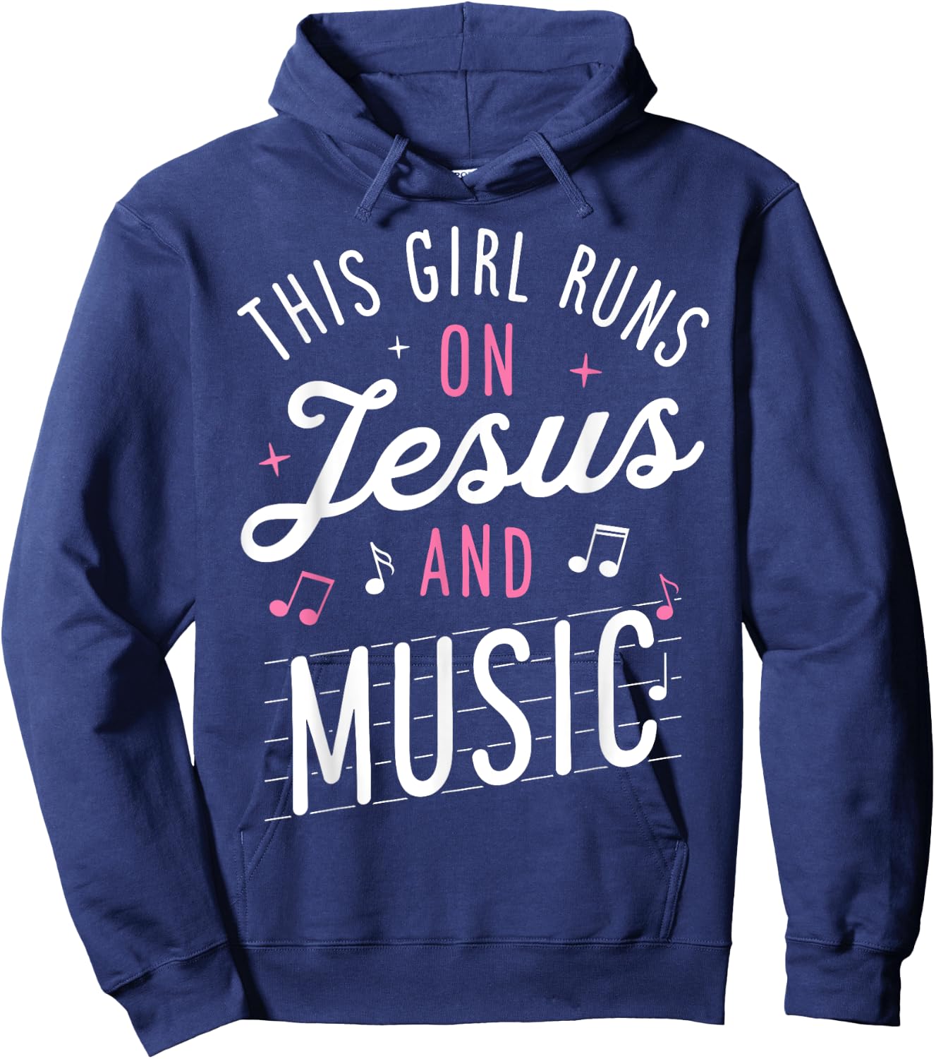 This Girl Runs On Jesus And Music Lover Christian Women Gift Hoodie - Hoodie | Navy