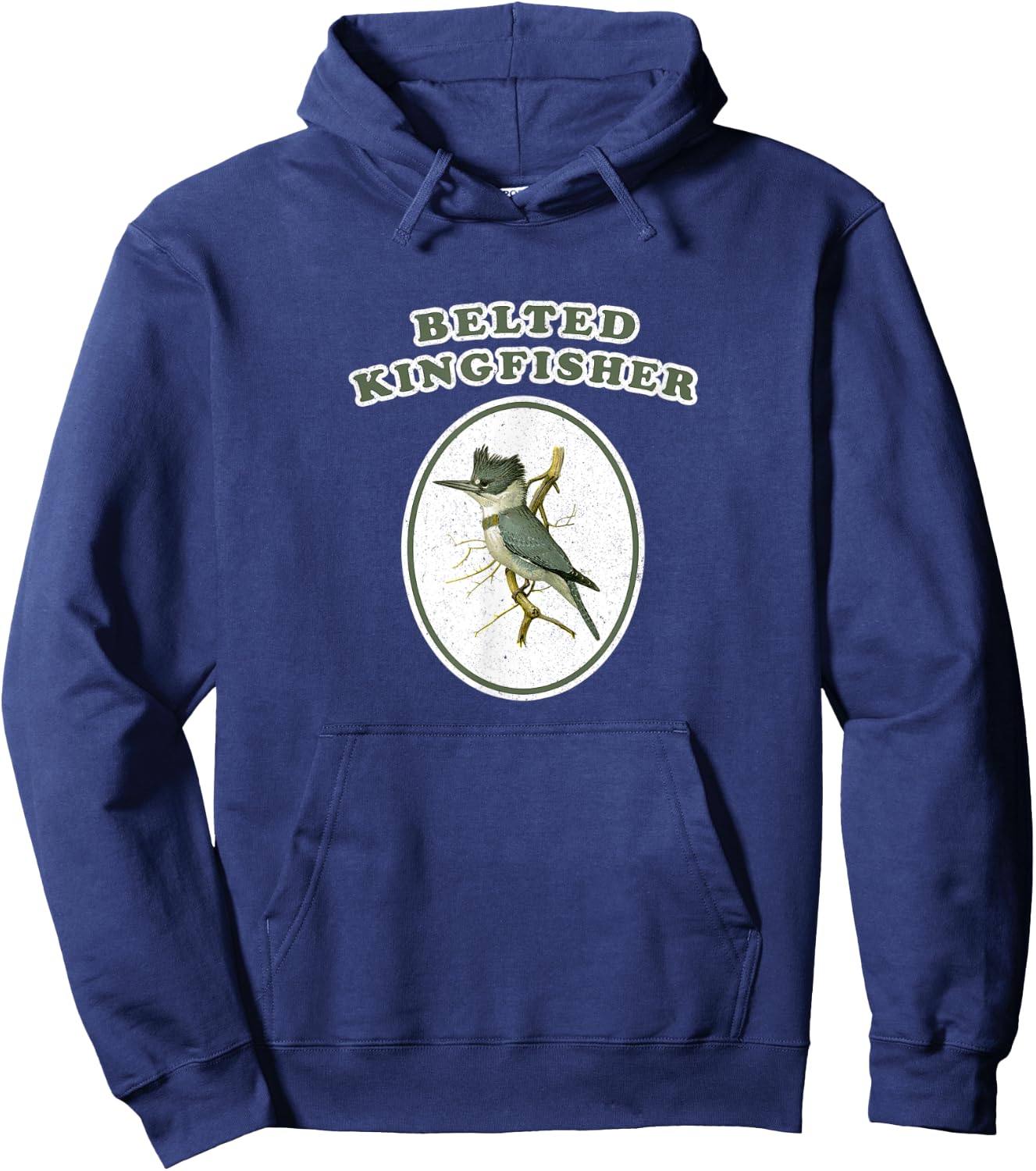 Retro Belted Kingfisher Vintage Bird Hoodie - Hoodie | Navy