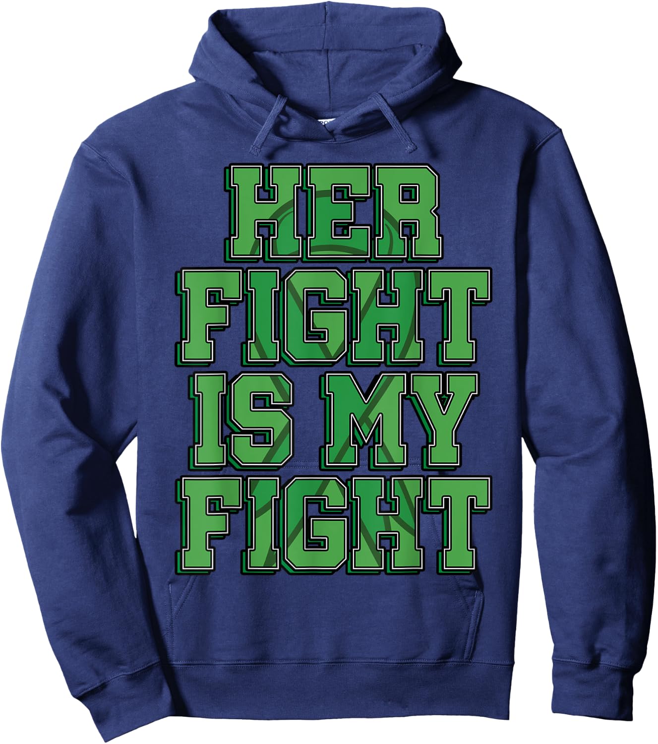 Her Fight Is My Fight Bile Duct Cancer Awareness Gift Hoodie - Hoodie | Navy